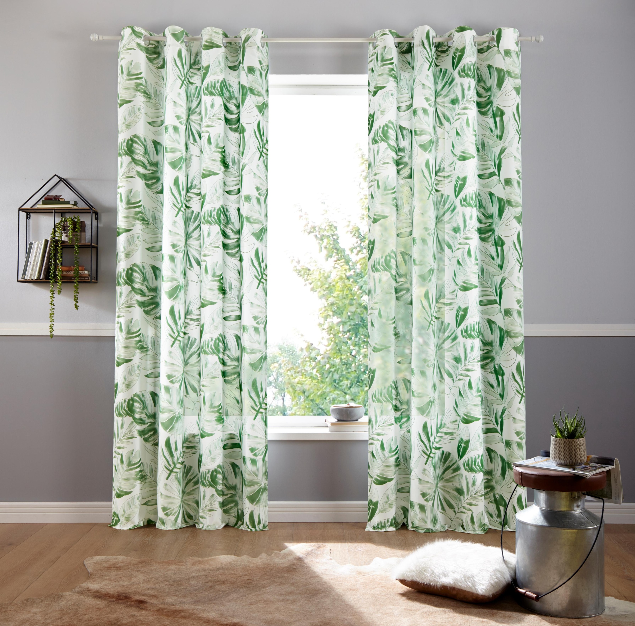 BAUR Vorhang home (1 | St.), my »Monstera«, Polyester Blickdicht,