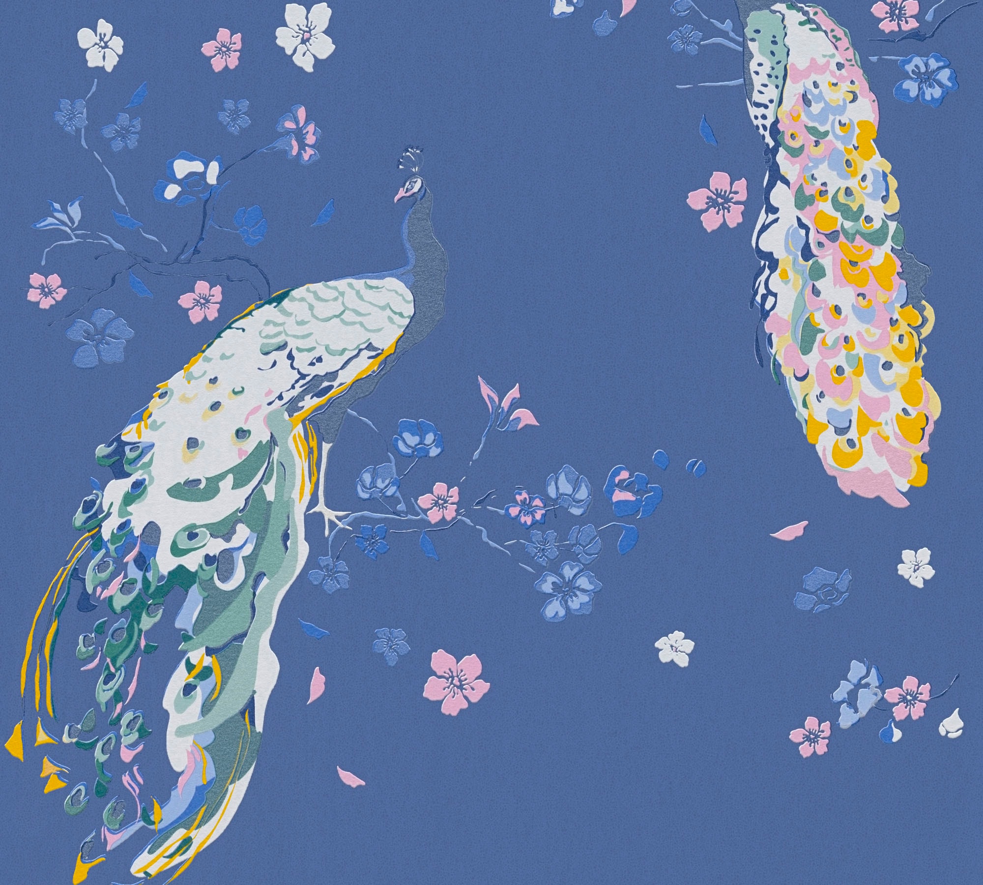 living walls Vliestapete »House of Turnowsky Pfau Vogeltapete« matt | schimmernd strukturiert extravagant Kunst Floral Blumentapete Tapeten Wohnzimmer Schlafzimmer