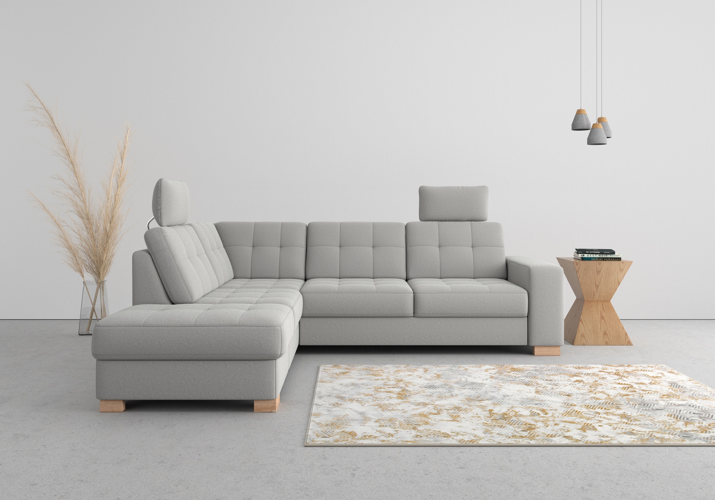 sit&more Ecksofa "Quincy L-Form" wahlweise mit Schlaffunktion und Bettkasten