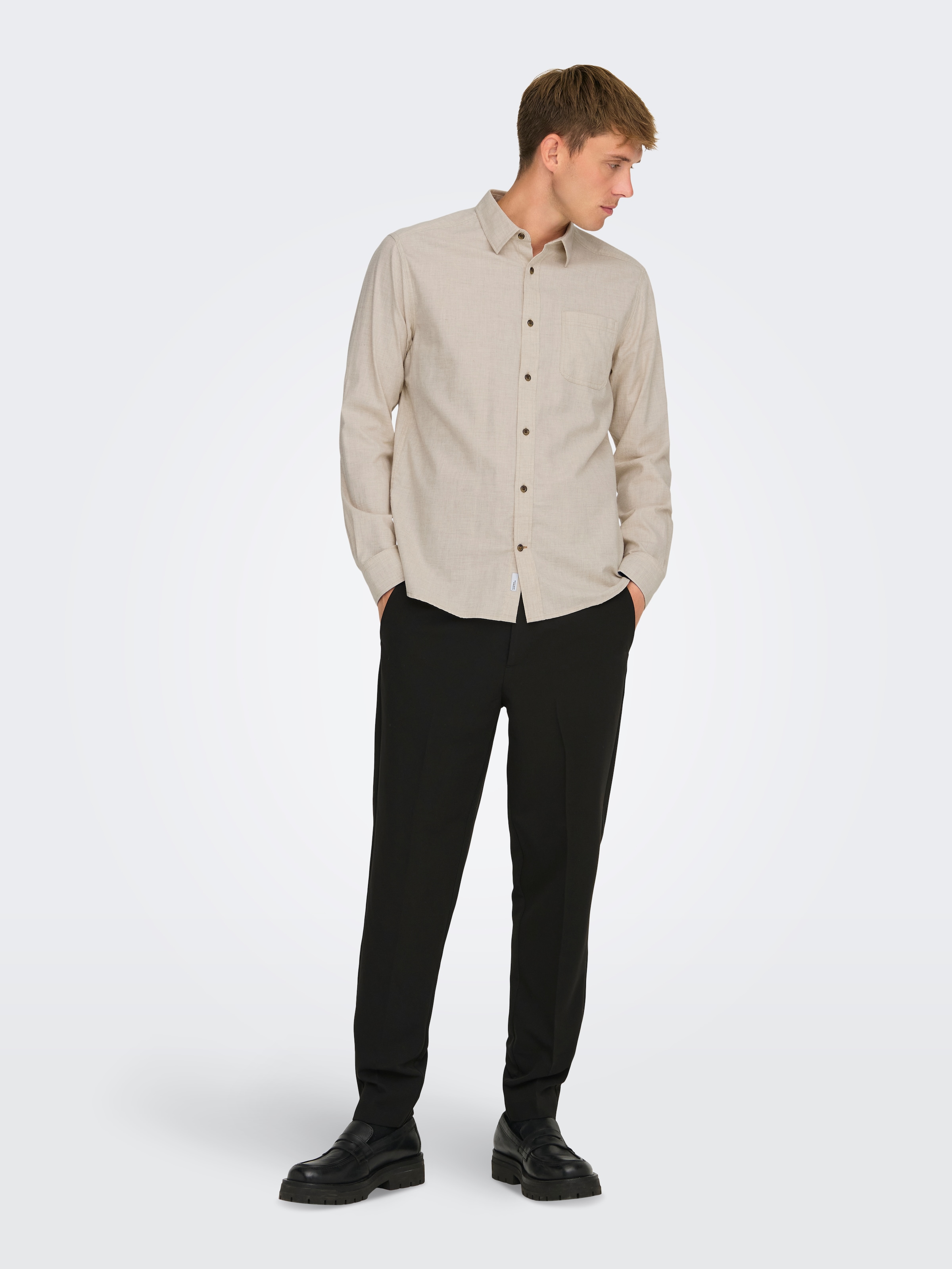 ONLY & SONS Langarmhemd »ONSROAD LIFE REG MELANGE LS SHIRT NOOS«
