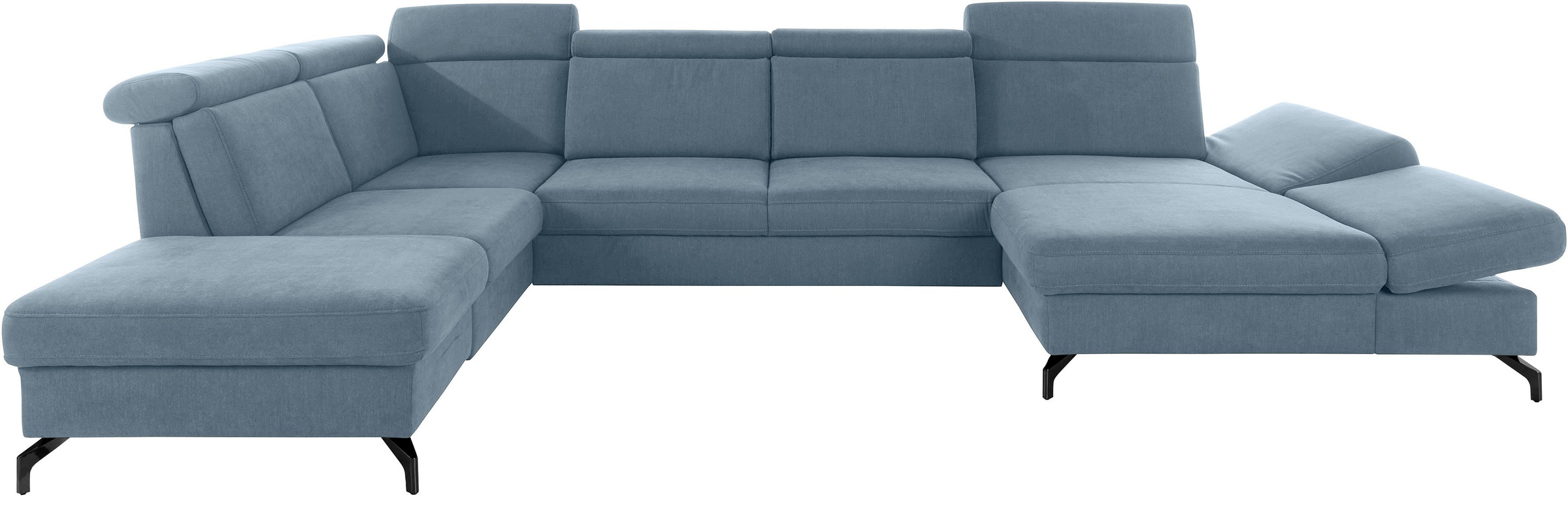 sit&more Wohnlandschaft »Brisbane U-Form«, Fußhöhe 12 cm, inklusive Sitztiefen-, Armteil- und Kopfteilverstellung