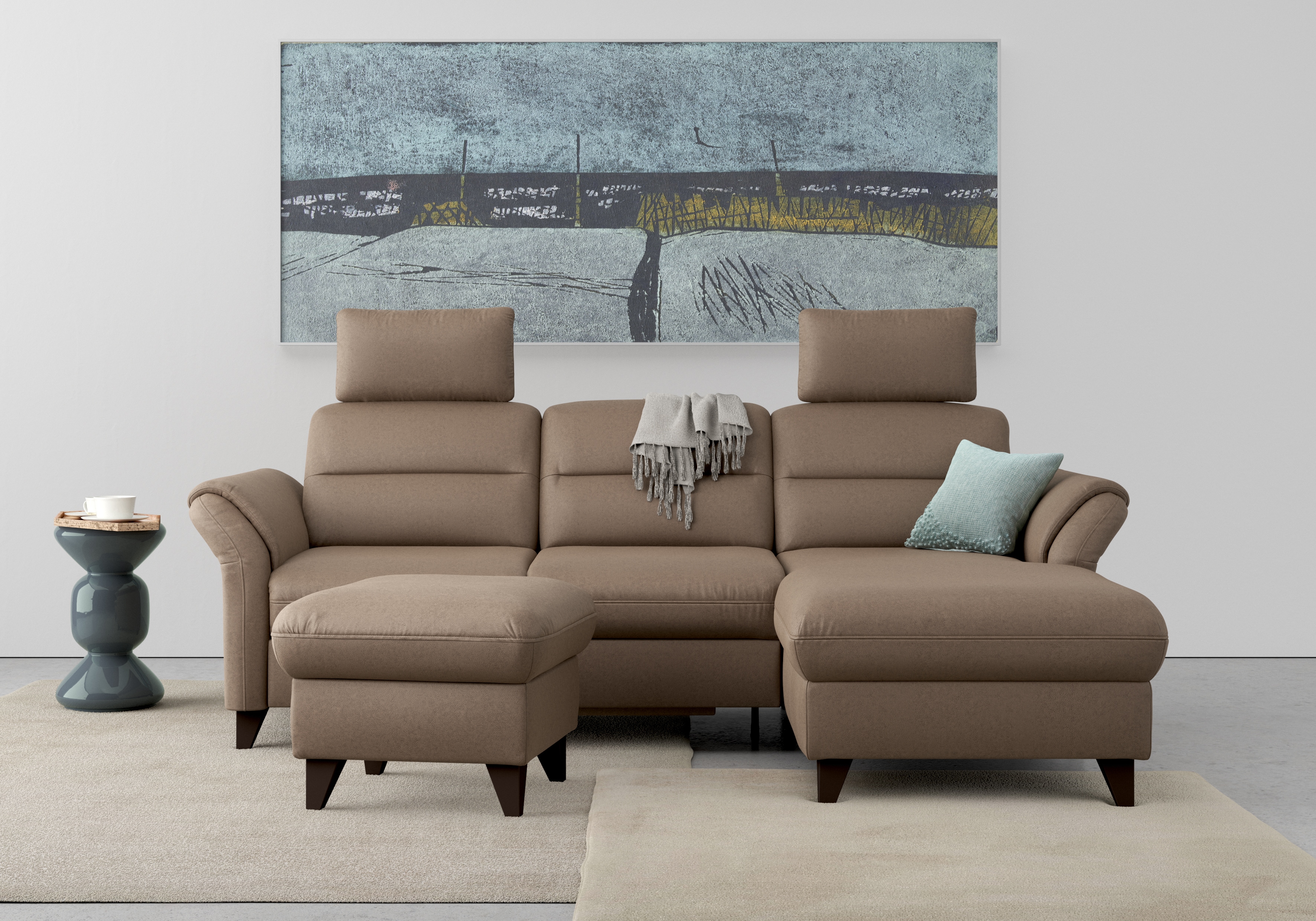 sit&more Ecksofa "Mellum L-Form" Federkern, optional Schlaffunktion, Bettkasten & Armteilfunktion