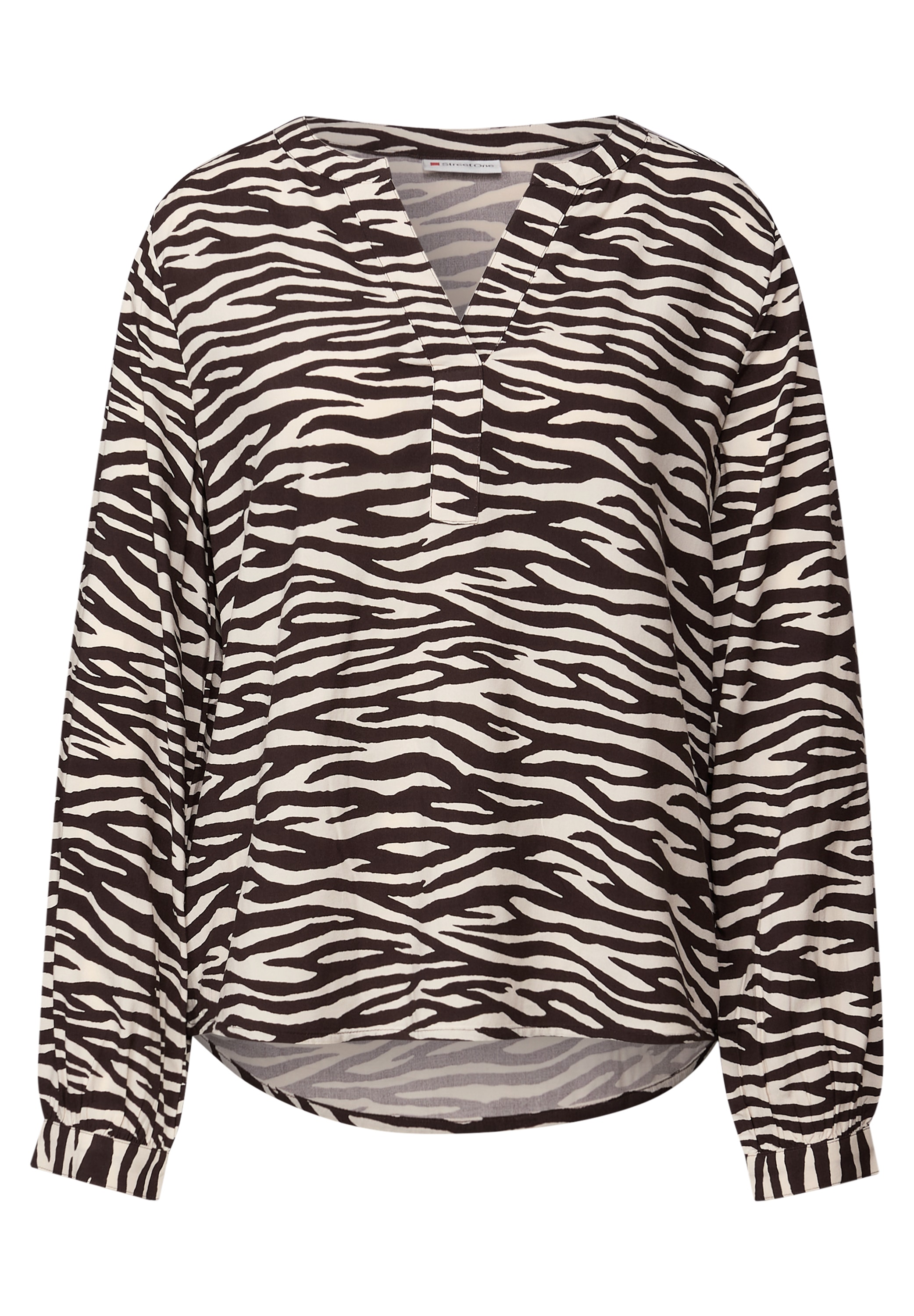 STREET ONE Langarmbluse, mit Zebra Print, im Tunika-Look