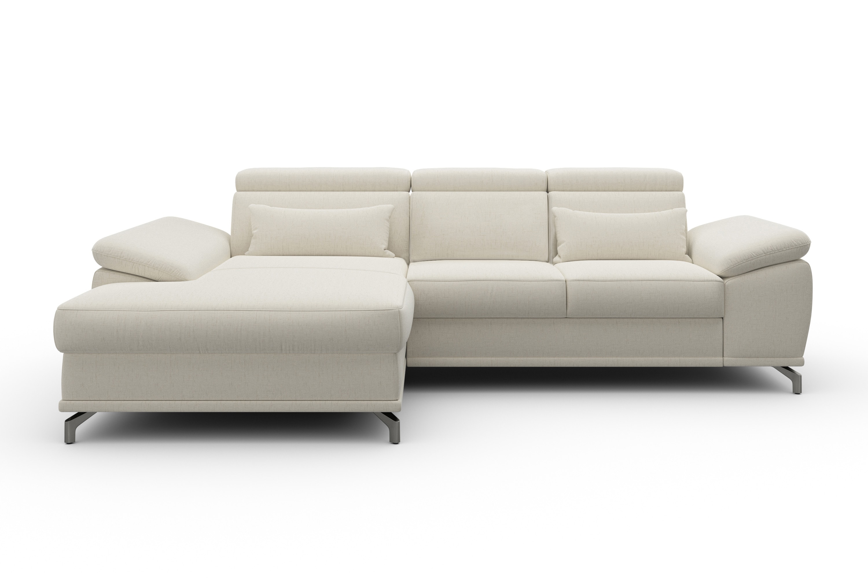 sit&more Ecksofa "Cabrio L-Form, B: 295 cm, mit Sitztiefen-, Arm- & Kopfteilverstellung" 2 Nierenkissen, Federkern, mit Schlaffunktion und Stauraum