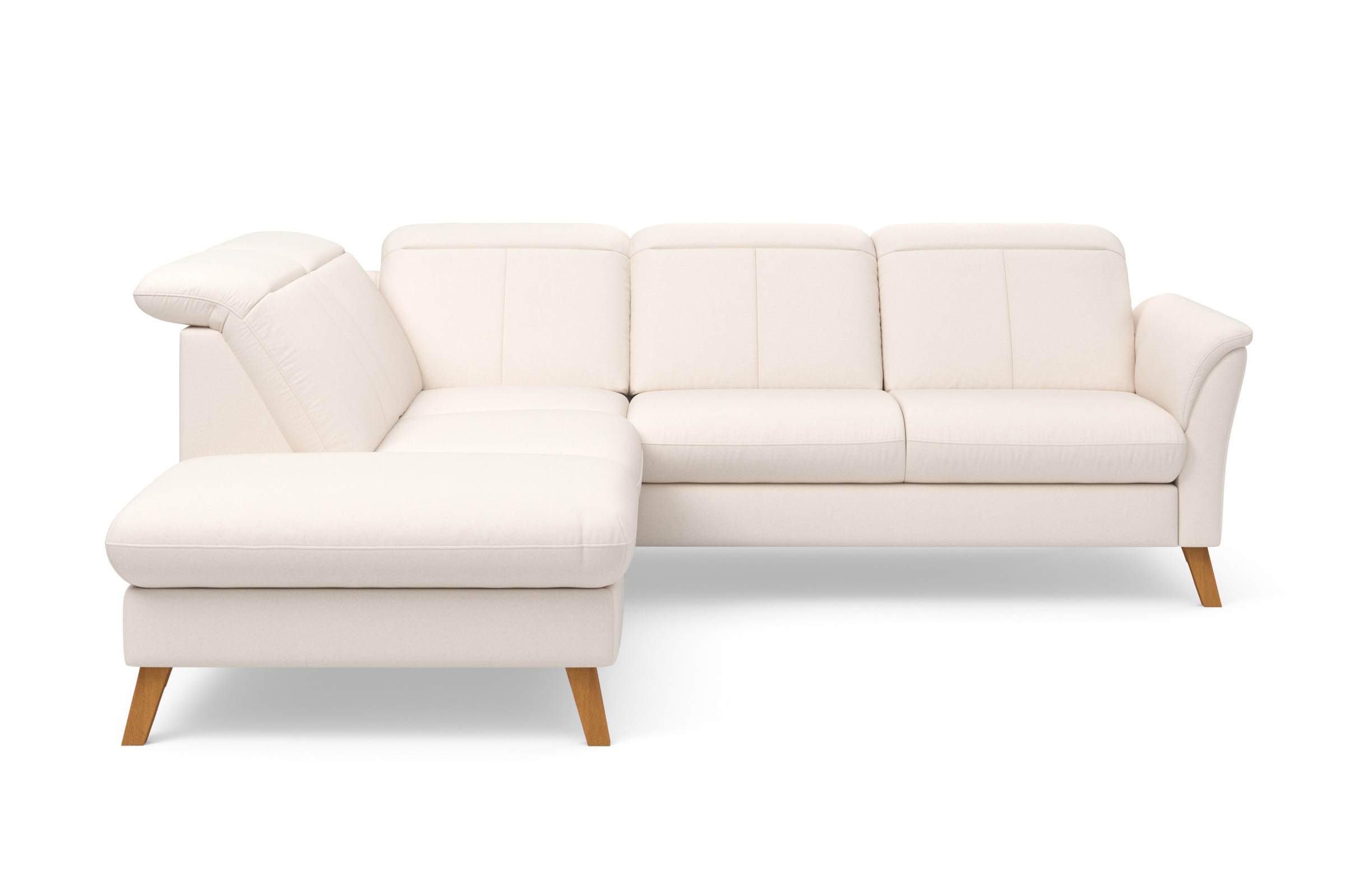 Ecksofa SIT & MORE "Romero L-Form", beige (creme), B:250cm H:91cm T:220cm, 100% Polyester, Sofas, Ecksofa, wahlweise mit oder ohne TV-Funktion, Bettfunktion, Bettkasten