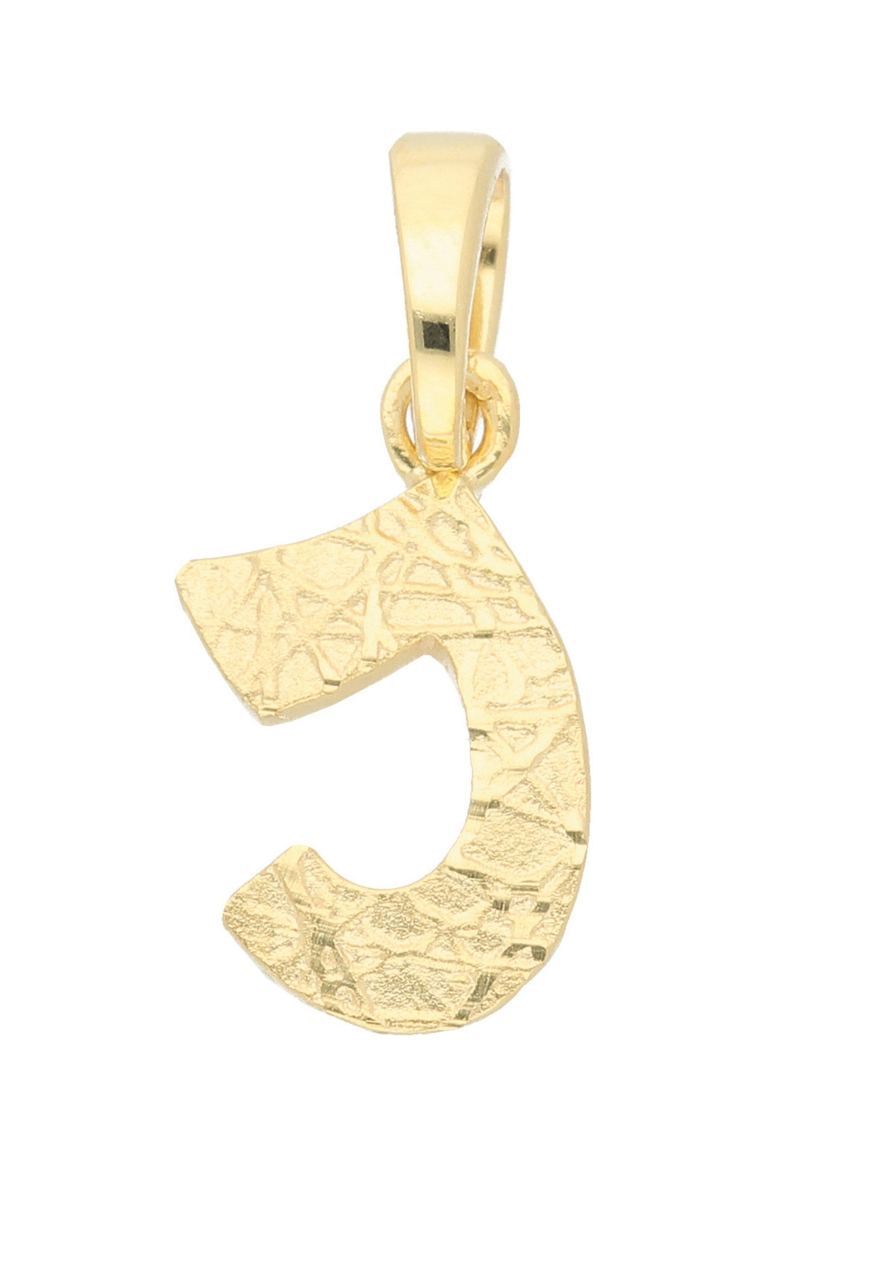 Buchstabenanhänger ADELIA´S "Damen & Herren 333 Gold Buchstabenanhänger J", gold, Schmuckanhänger, Damen, Gold, für Damen & Herren