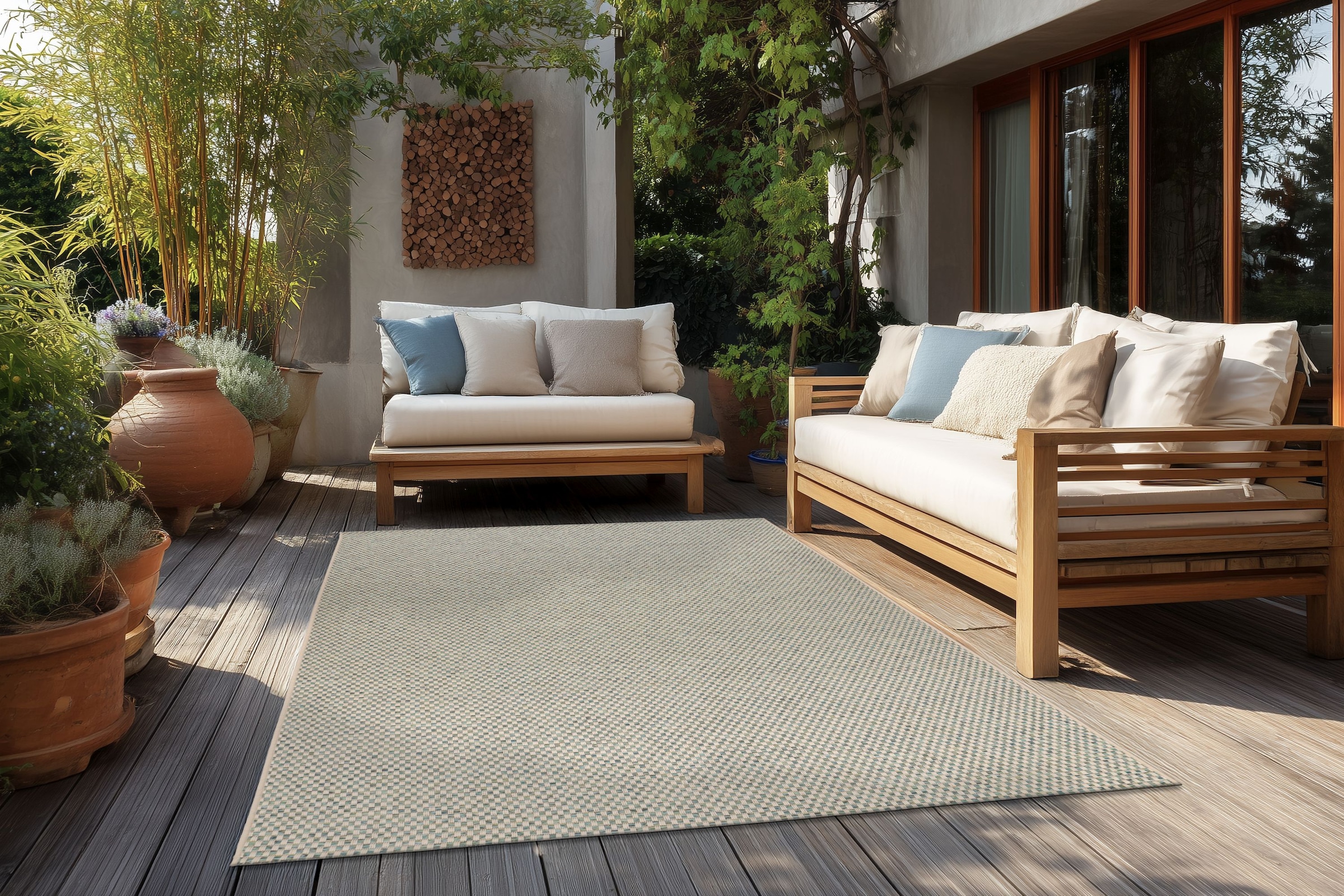 Kayoom "Tribal 125" rechteckig 6 mm Höhe Kurzflor, In- und Outdoor geeignet