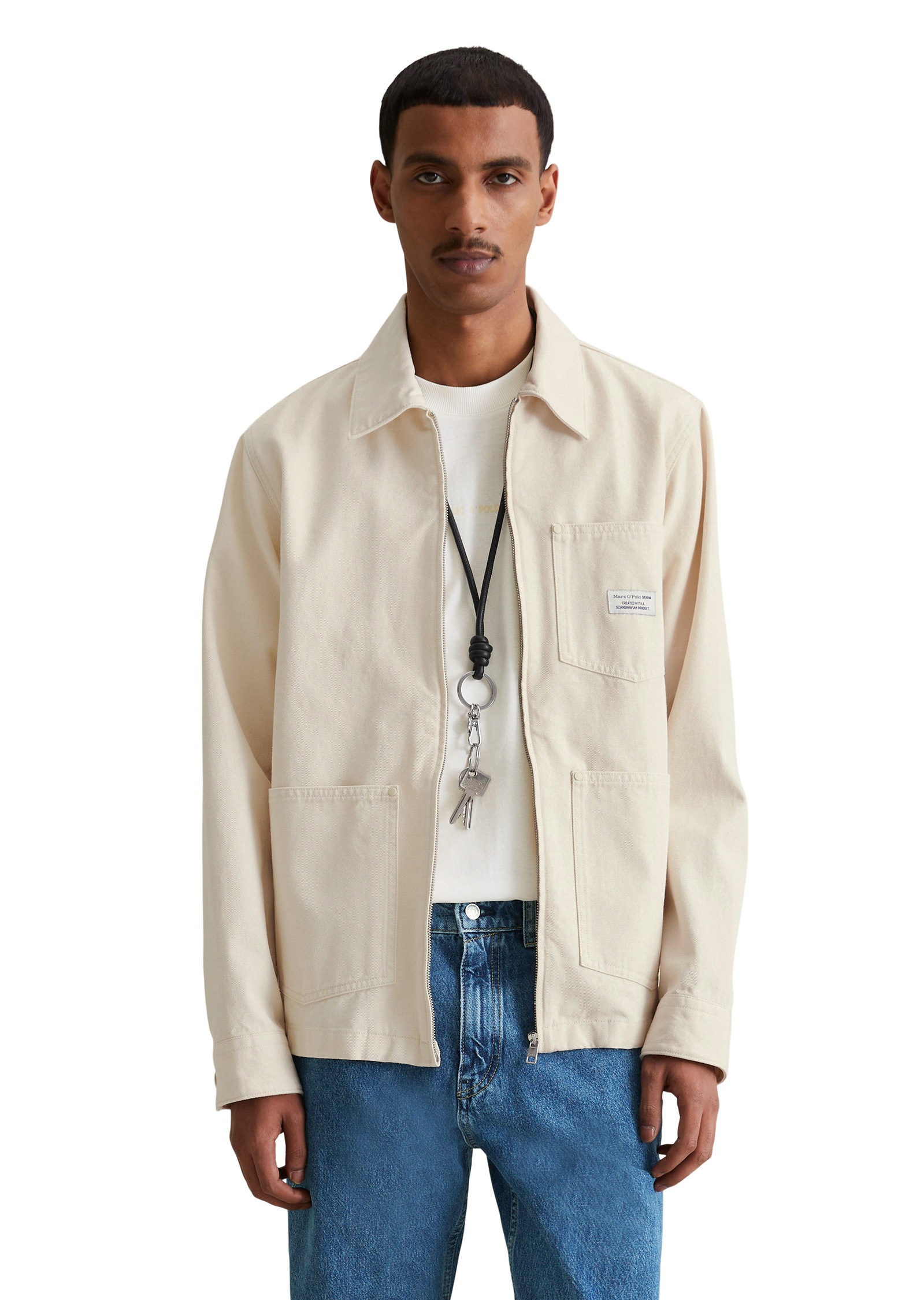 Marc O'Polo DENIM Kurzjacke »aus robustem Bio-Baumwoll-Twill« ohne Kapuze