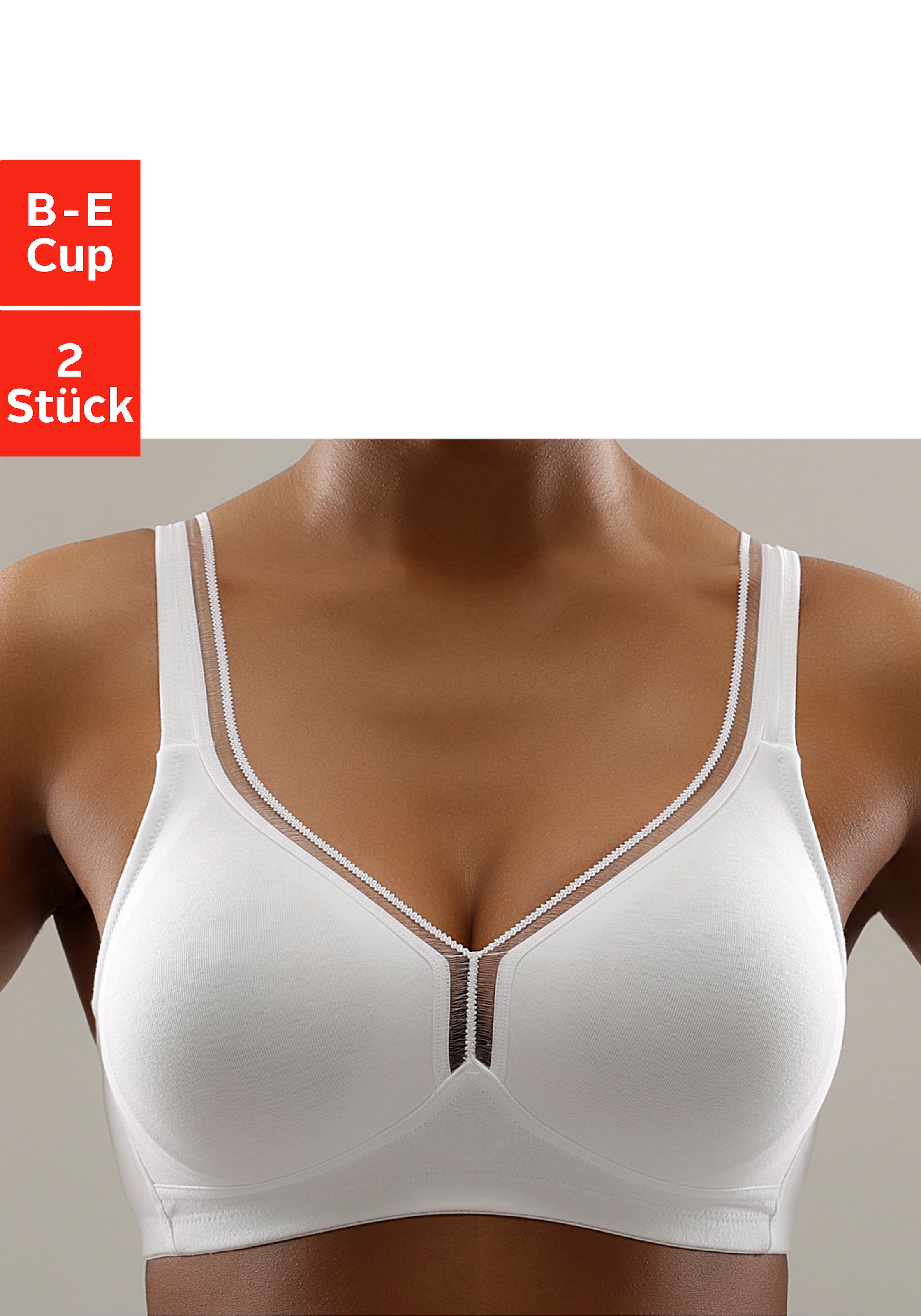 aus Baumwolle, Stück), ▷ Bügel 2 ohne Dessous (Packung, T-Shirt-BH, fleur | petite Basic BAUR für