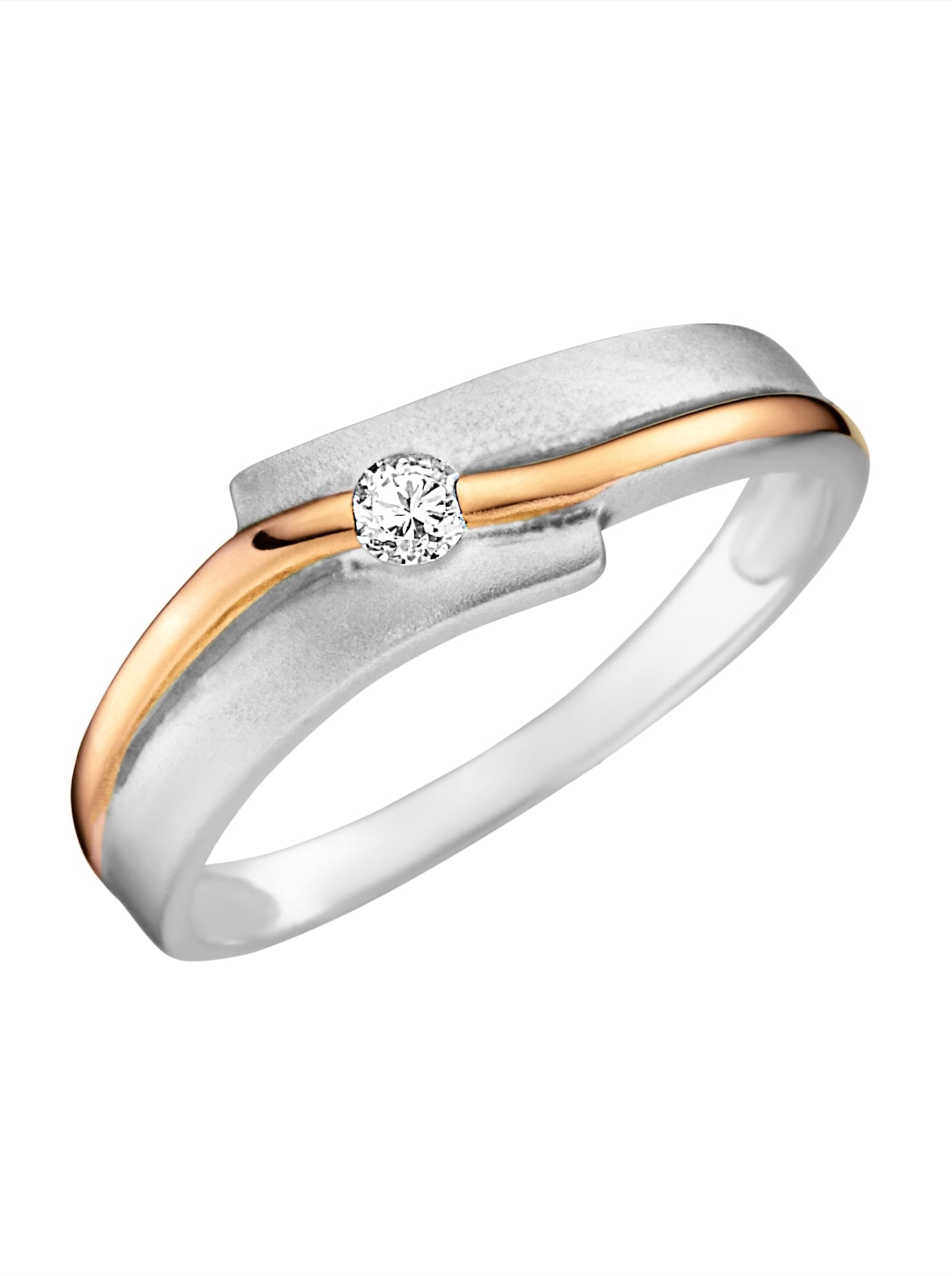 Fingerring LADY Gr. 16, silber (silber vergoldet 925), Fingerringe, Damen, 16, Silber 925 (Sterlingsilber), Fingerring