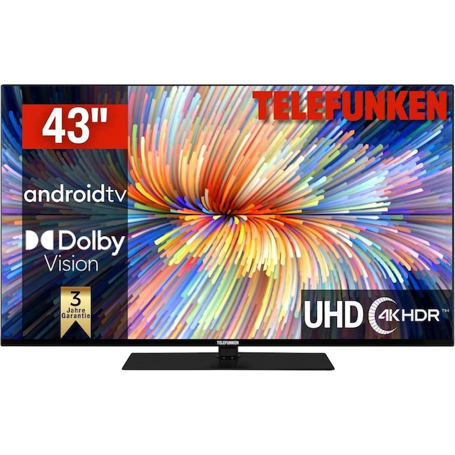 Telefunken LED-Fernseher »D43V950M2CWH«, 108 cm/43 Zoll, 4K Ultra HD, Smart- TV, Dolby Atmos,USB-Recording,Google Assistent,Android-TV | BAUR