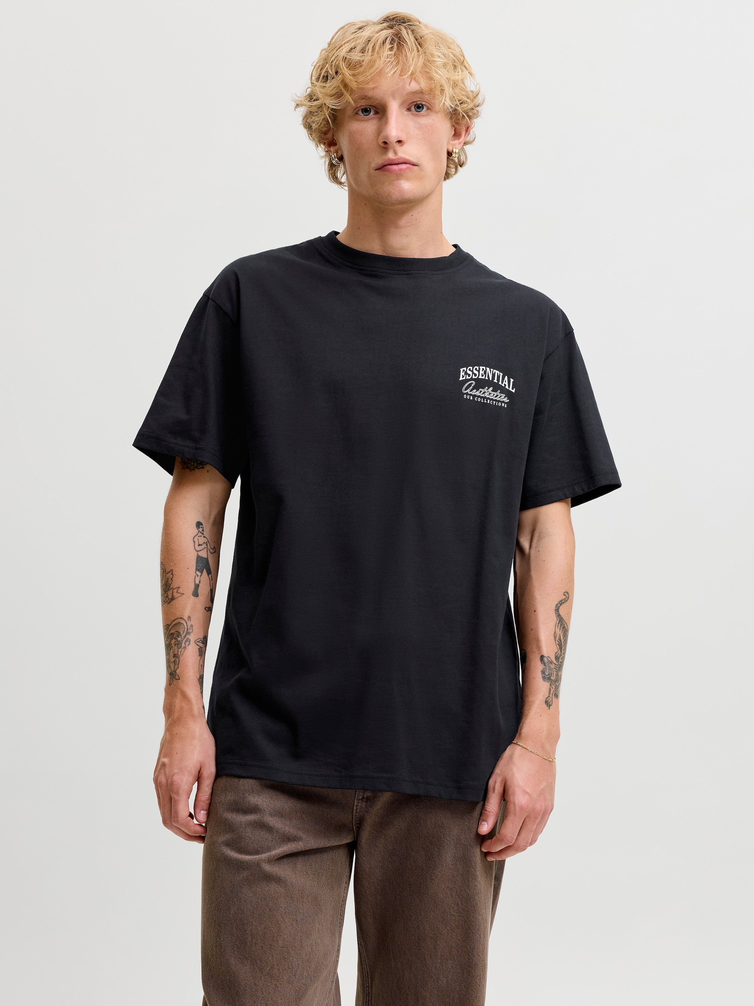 Jack & Jones Rundhalsshirt "JJEORGANIC RELAXED STUDIO TEE SS O-NECK" Baumwolle, relaxed fit