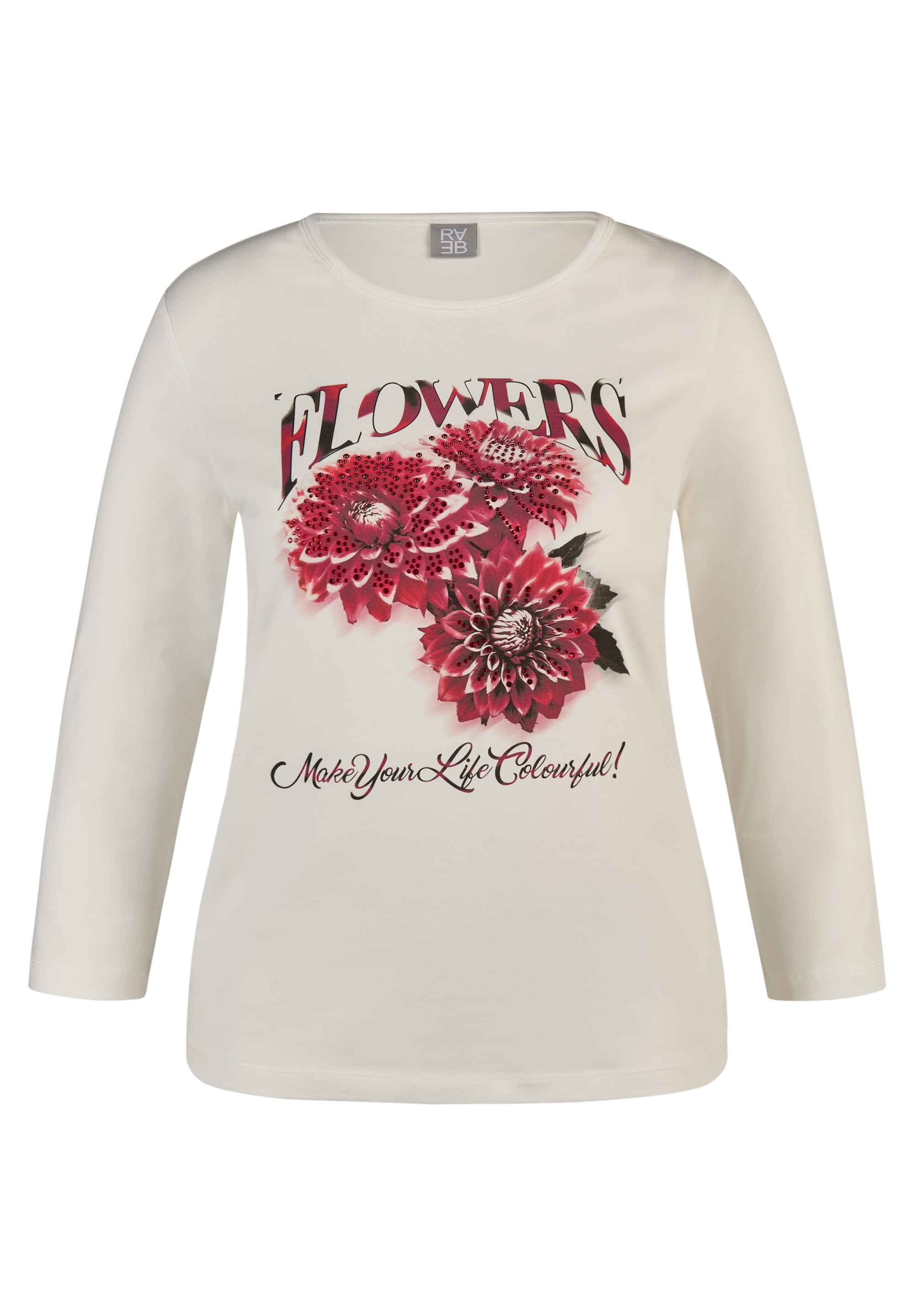 Rabe 3/4-Arm-Shirt mit Print und Glitzersteinen günstig online kaufen