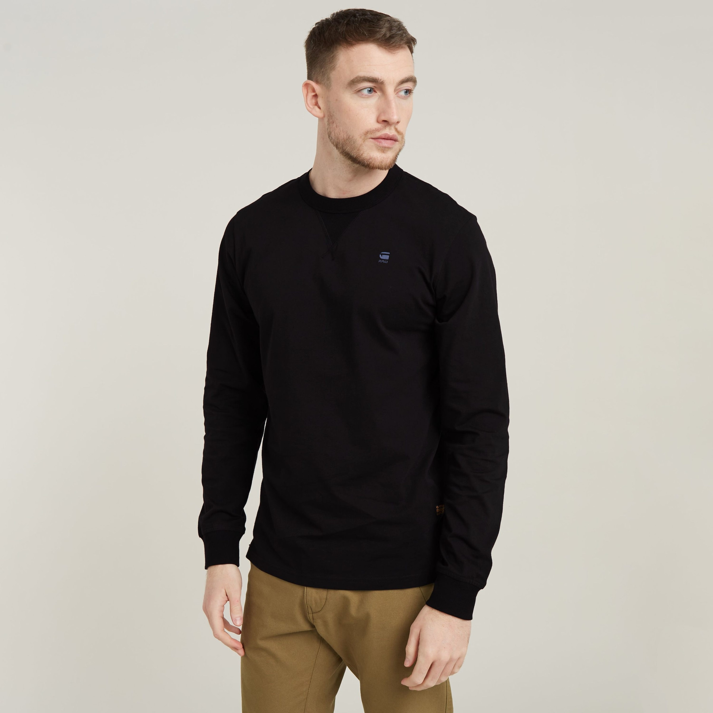 G-STAR Longsleeve "Nifous R", mit geripptem Einsatz vorne