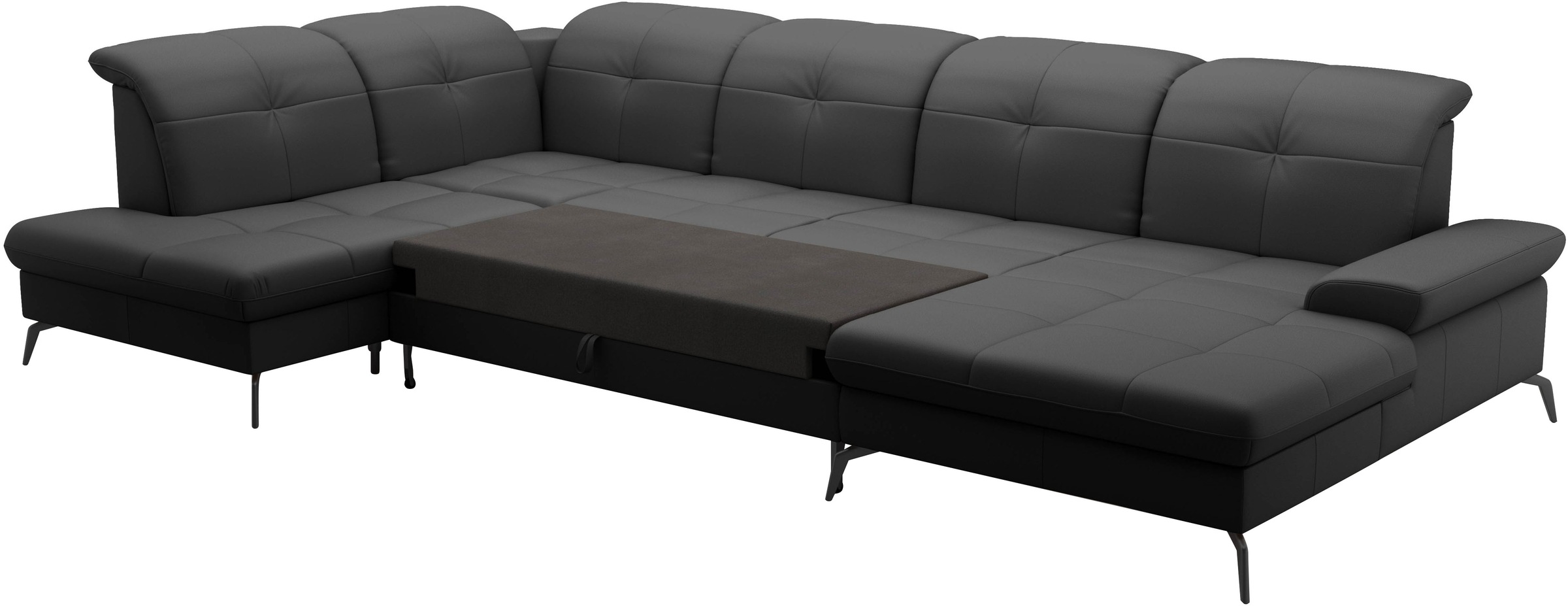 sit&more Wohnlandschaft »Amica, U-Form, inkl. Sitztiefenverstellung und Armteilverstellung«, wahlweise mit Kopfteilverstellung, Bettfunktion und Bettkasten