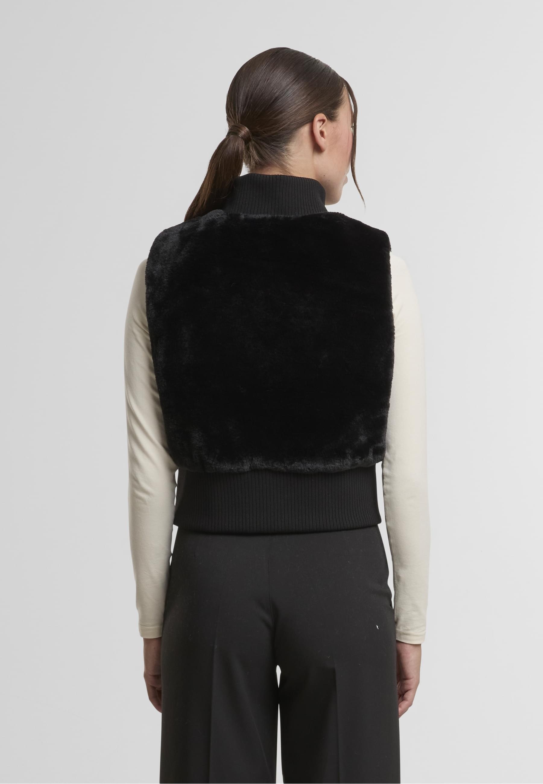 URBAN CLASSICS Steppweste »Urban Classics Ladies Cropped Faux Fur Vest«