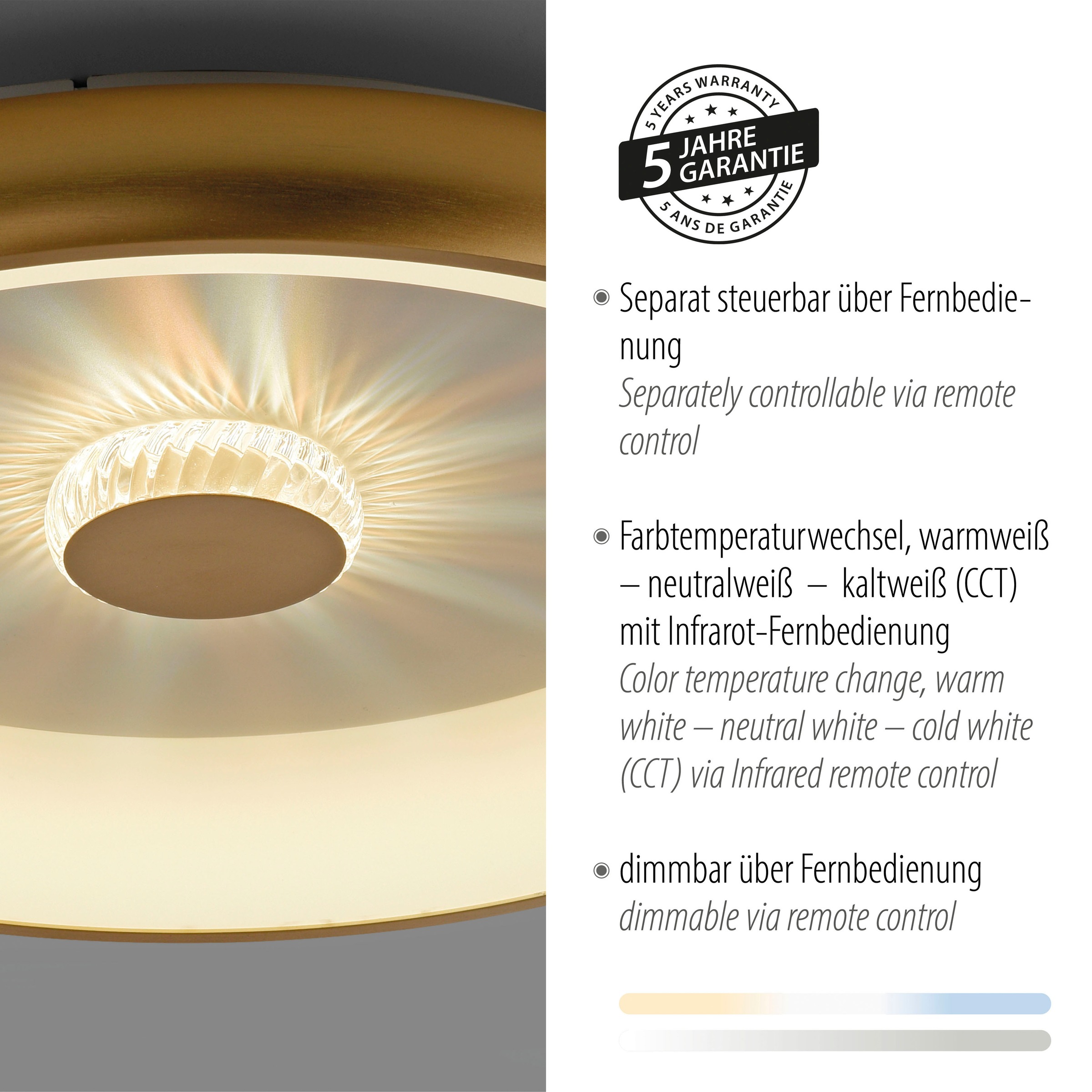 JUST LIGHT Deckenleuchte »VERTIGO«, 1 flammig, Leuchtmittel LED-Board | LED fest integriert