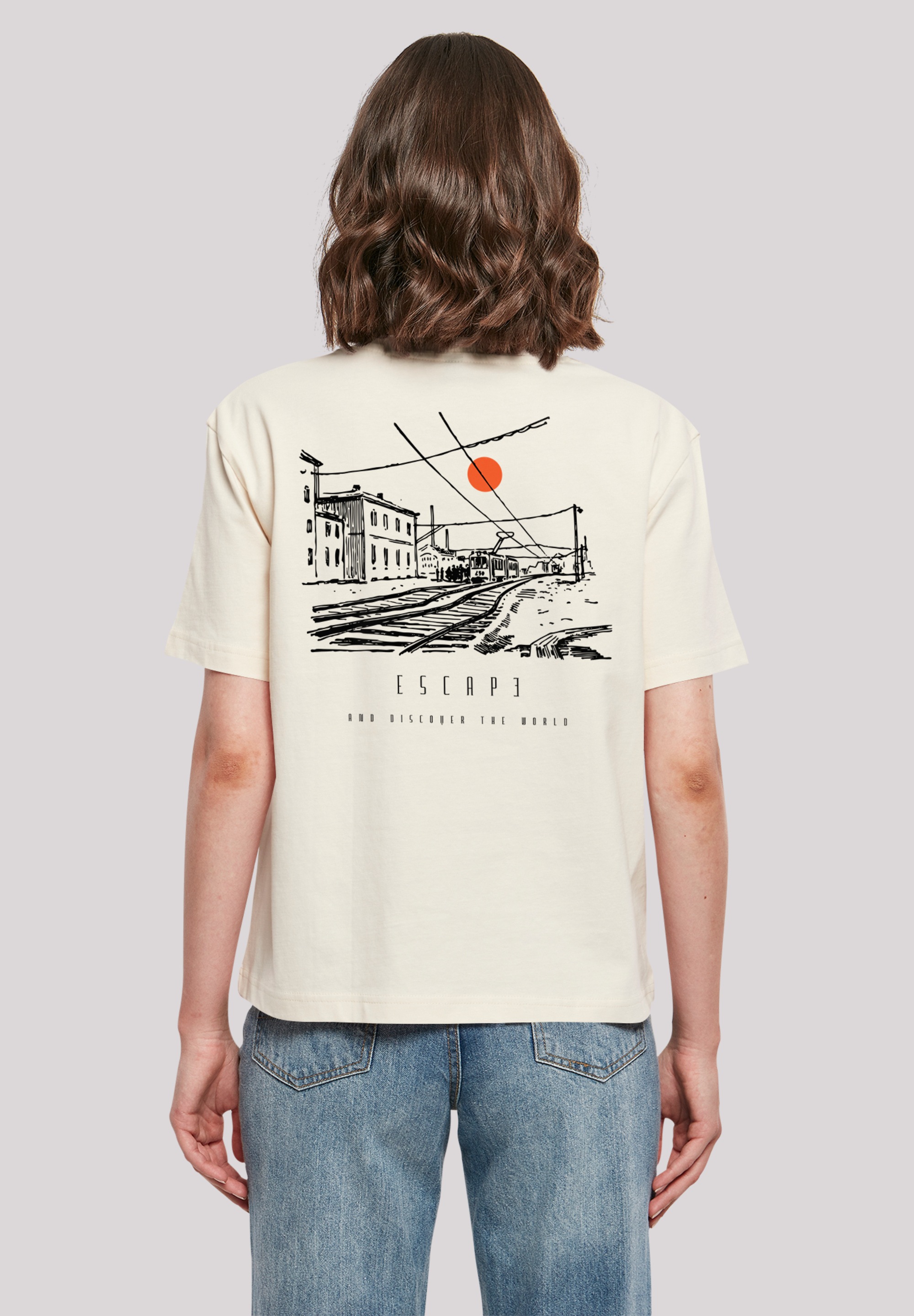 F4NT4STIC T-Shirt "Escape Discover the World Town Train Station" Premium Qu günstig online kaufen