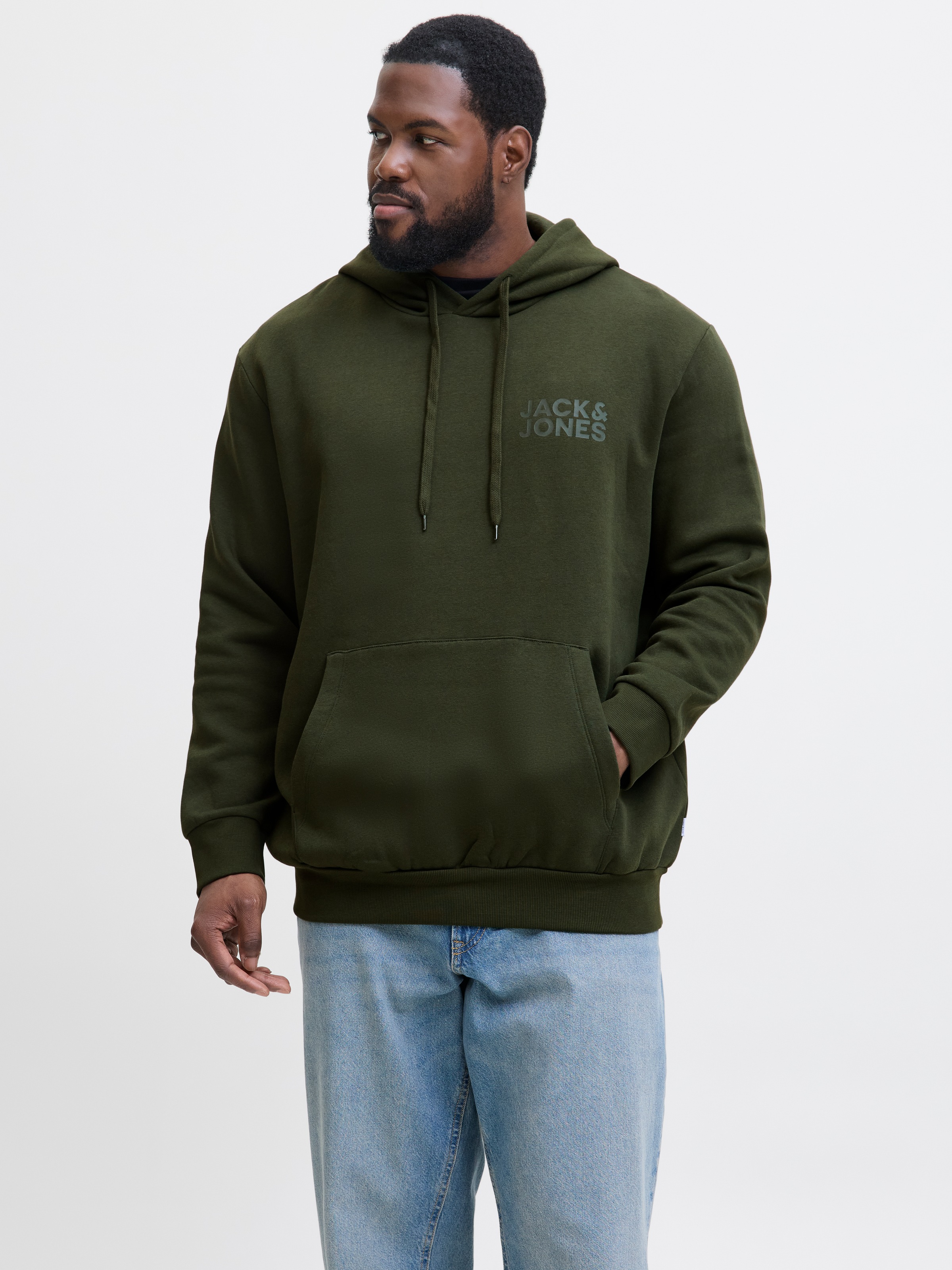 Jack & Jones PlusSize "JJECORP LOGO SWEAT HOOD NOOS PLS", mit Logo Print günstig online kaufen