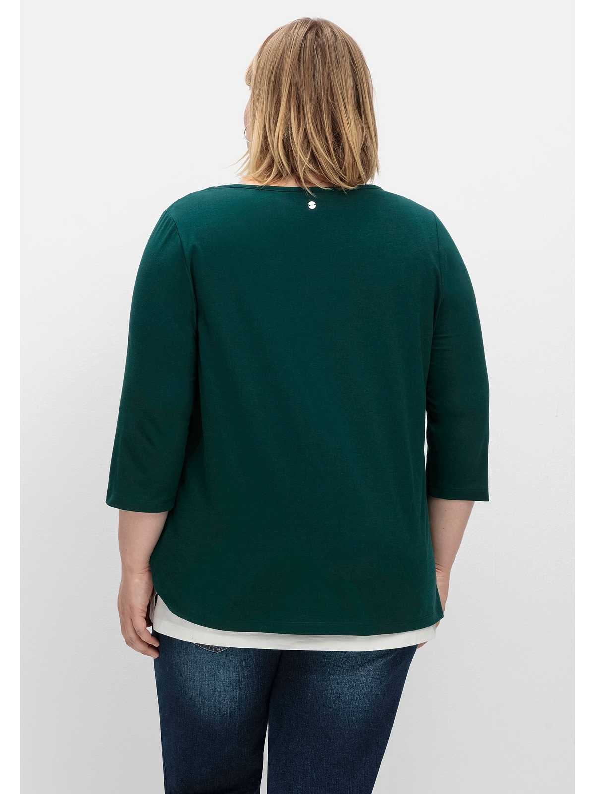 Sheego T-Shirt »Große und kaufen BAUR Größen«, Top Ausbrennerdruck mit für im | Set