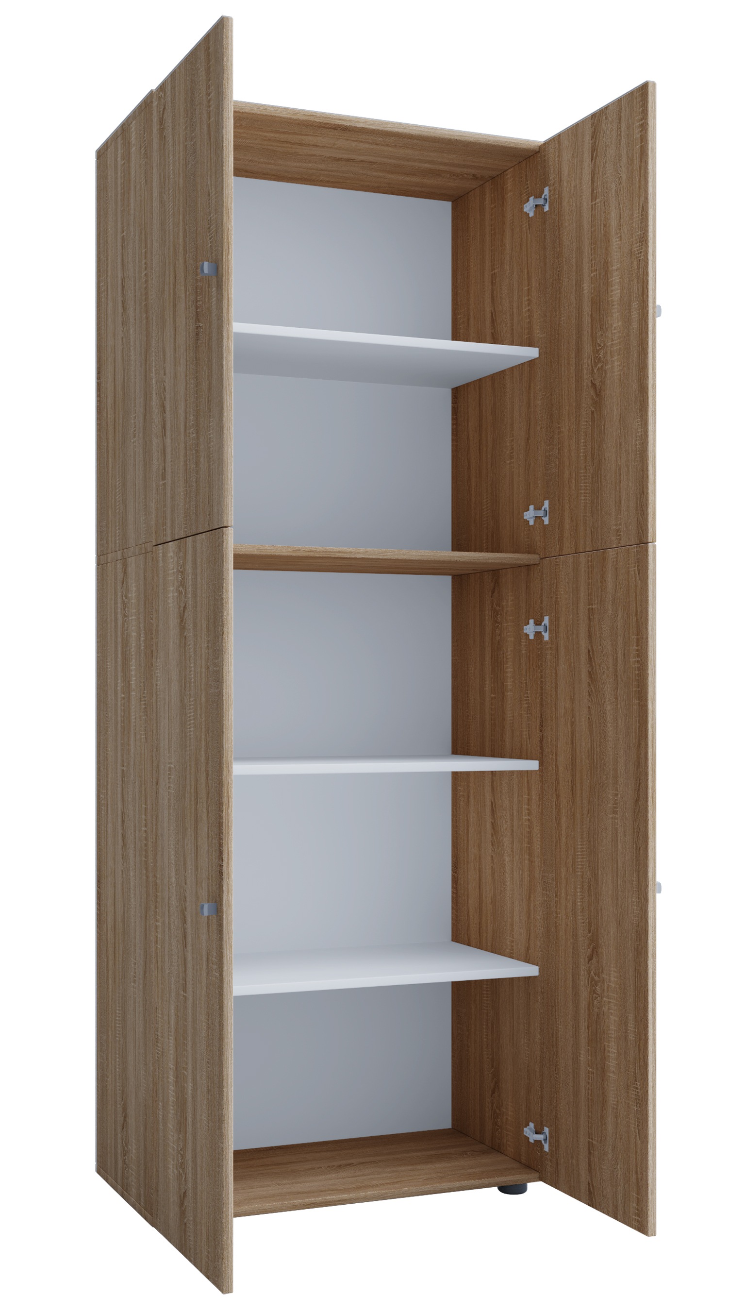 VCM Schuhschrank »VCM Holz-Schuhschrank | Maße: B. 70 x H. 184 x T. 40 cm | Allzweckschrank | 5 Fächer | 4 Drehtüren - Lona«, (1 St.)