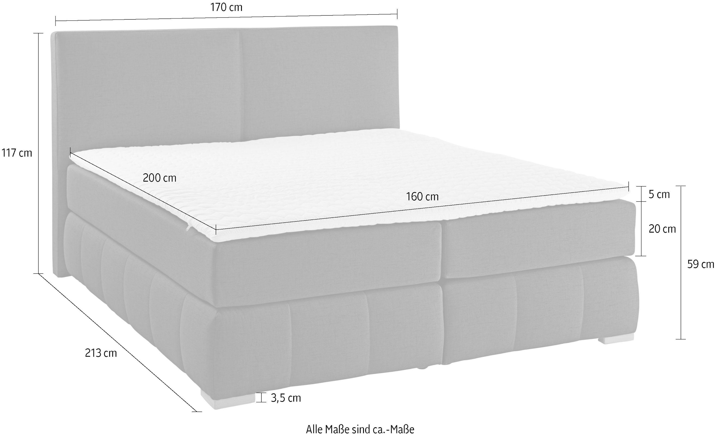 Guido Maria Kretschmer Home&Living Boxspringbett »Wehma«, inkl. Topper in 3 verschiedenen Matratzen, auch in Samtstoff