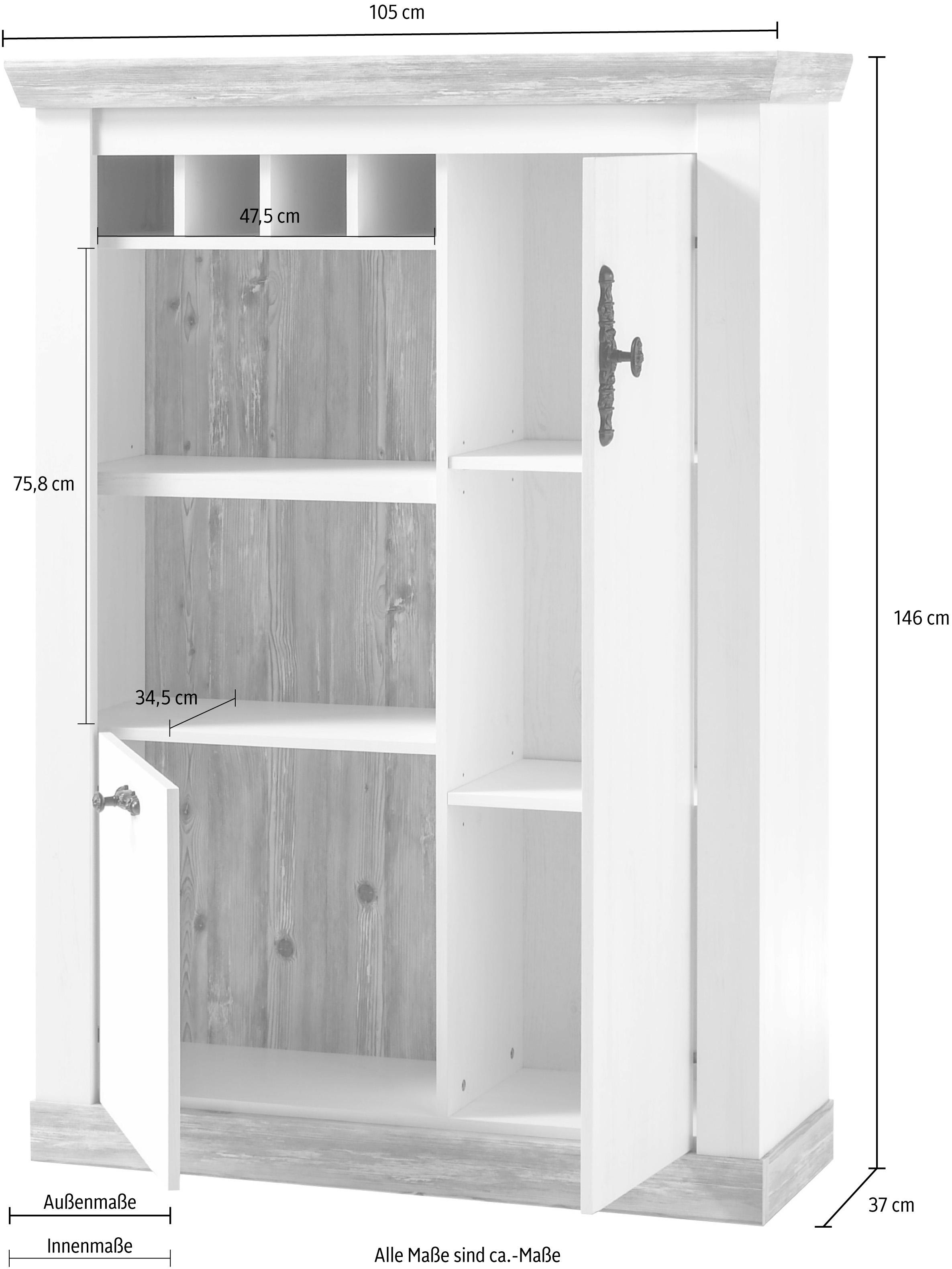 Thumbnail - Home affaire Kommode "Florenz" im romantischen Landhaus-Look, Breite 105 cm