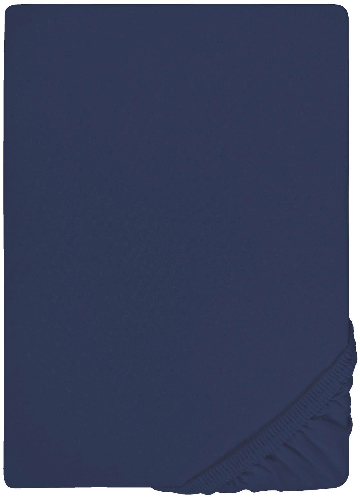 Biberna Spannbettlaken "0077866 Deluxe Jersey-Elastic Spannbetttuch 97% Baumwolle" Jersey mit Elasthan, Rundumgummi, bügelfrei, ab Größe 90 x 190 cm i