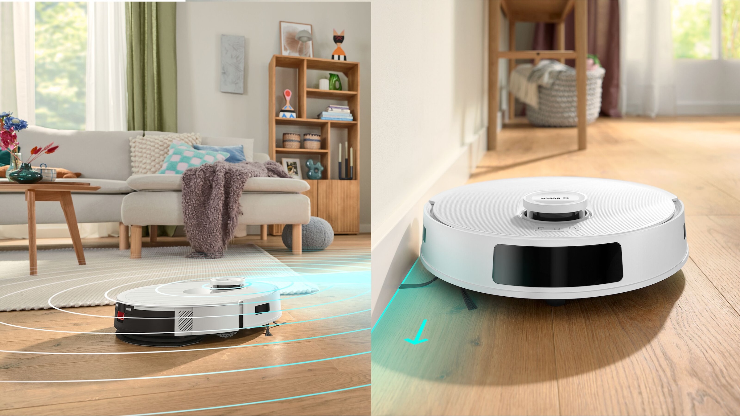 BOSCH Saugroboter »Spotless + BCRD1W, Saugroboter mit Wischfunktion, 11.000 Pa Saugkraft«, Trocken-Servicestation, Infrarot Navigation, Carbon Bürste