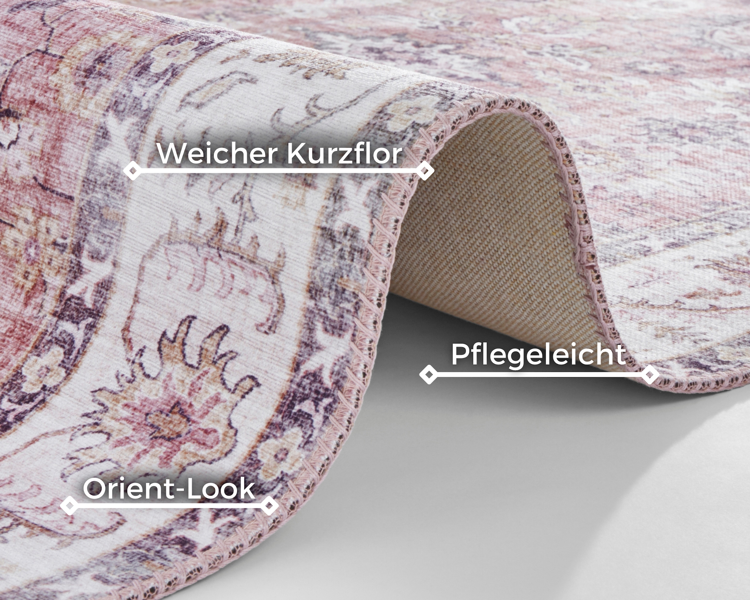 NORTHRUGS Teppich »Vivana«, rechteckig, 5 mm Höhe, Orientalisch, Läufer, Vintage, Wohnzimmer, Schlafzimmer, Esszimmer