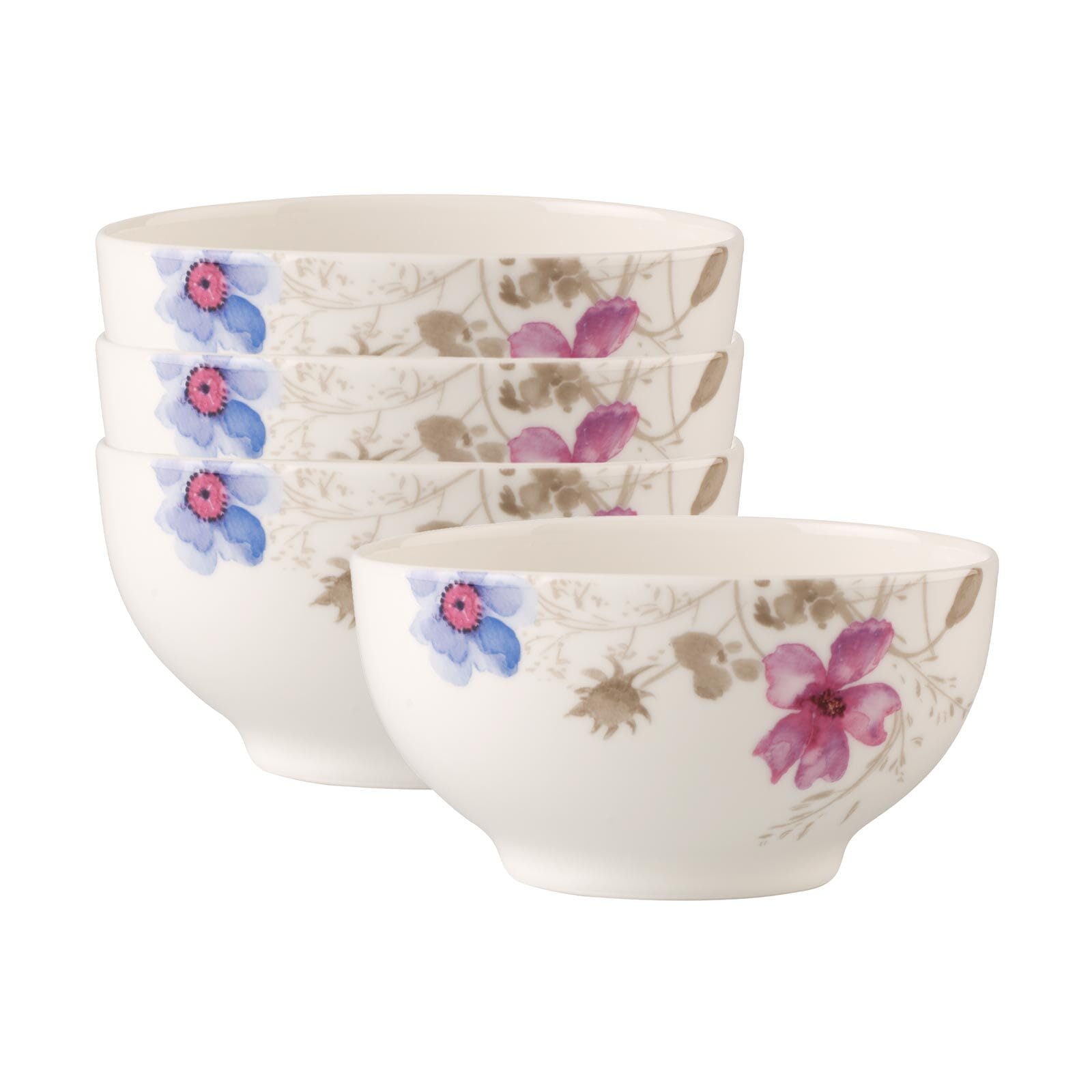 VILLEROY & BOCH Schale "French-Bols Mariefleur Gris Basic 500 ml 4er Set bunt", B/H/L: 14,9cm, bunt, Schüsseln