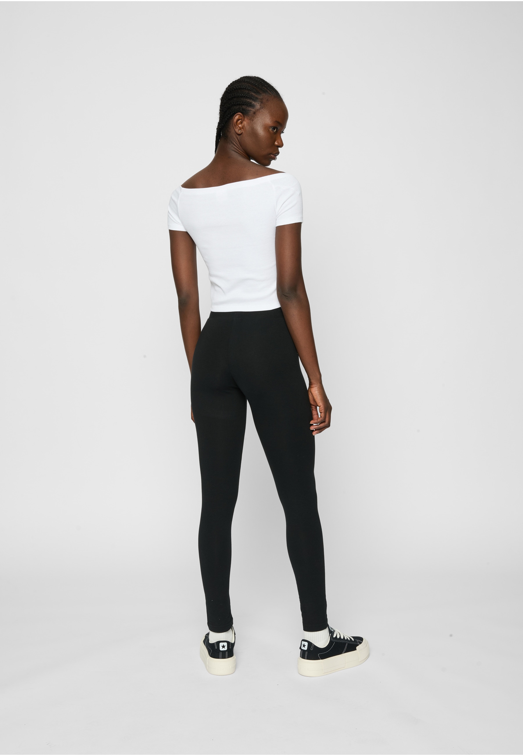 URBAN CLASSICS T-Shirt »Urban Classics Ladies Organic Off Shoulder Rib Tee 2-Pack« 1 Stk.