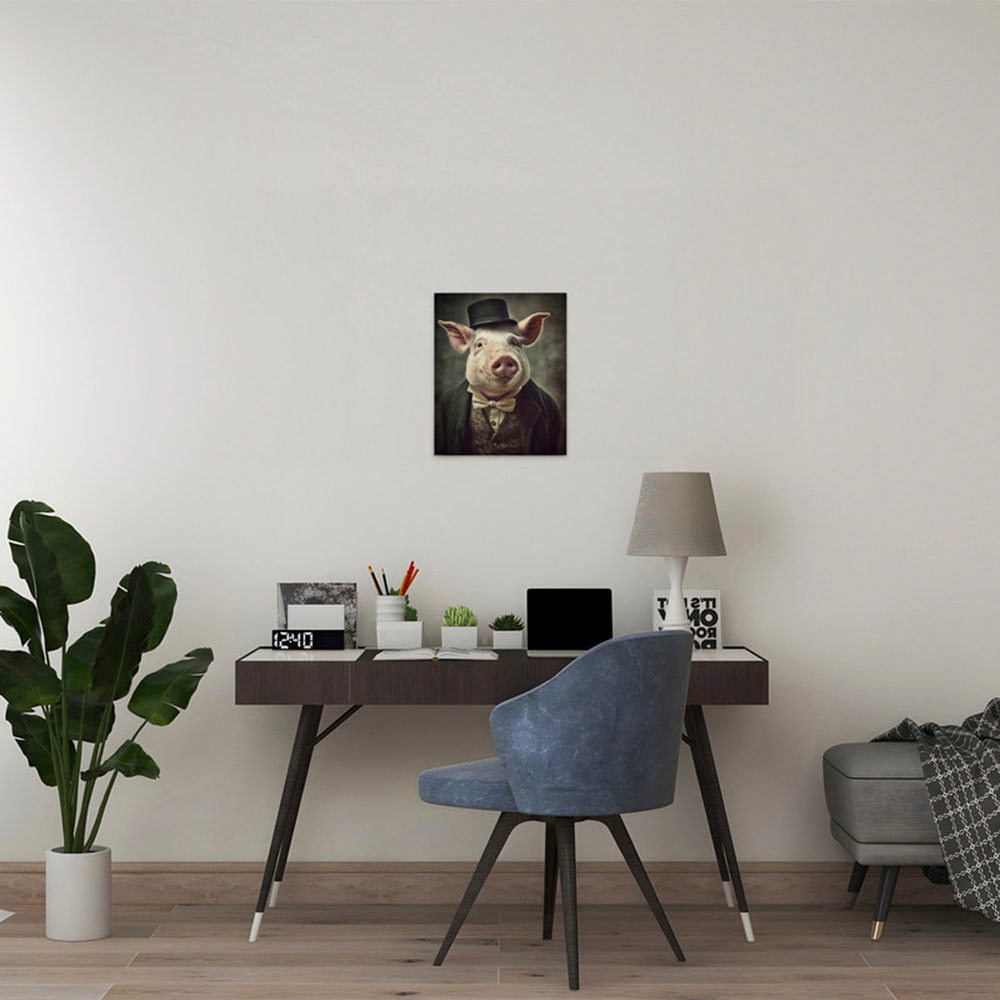 A.S. Création Leinwandbild "Mr.Pig - Wandbild Schwarz Weiß Keilrahmen Kinde günstig online kaufen