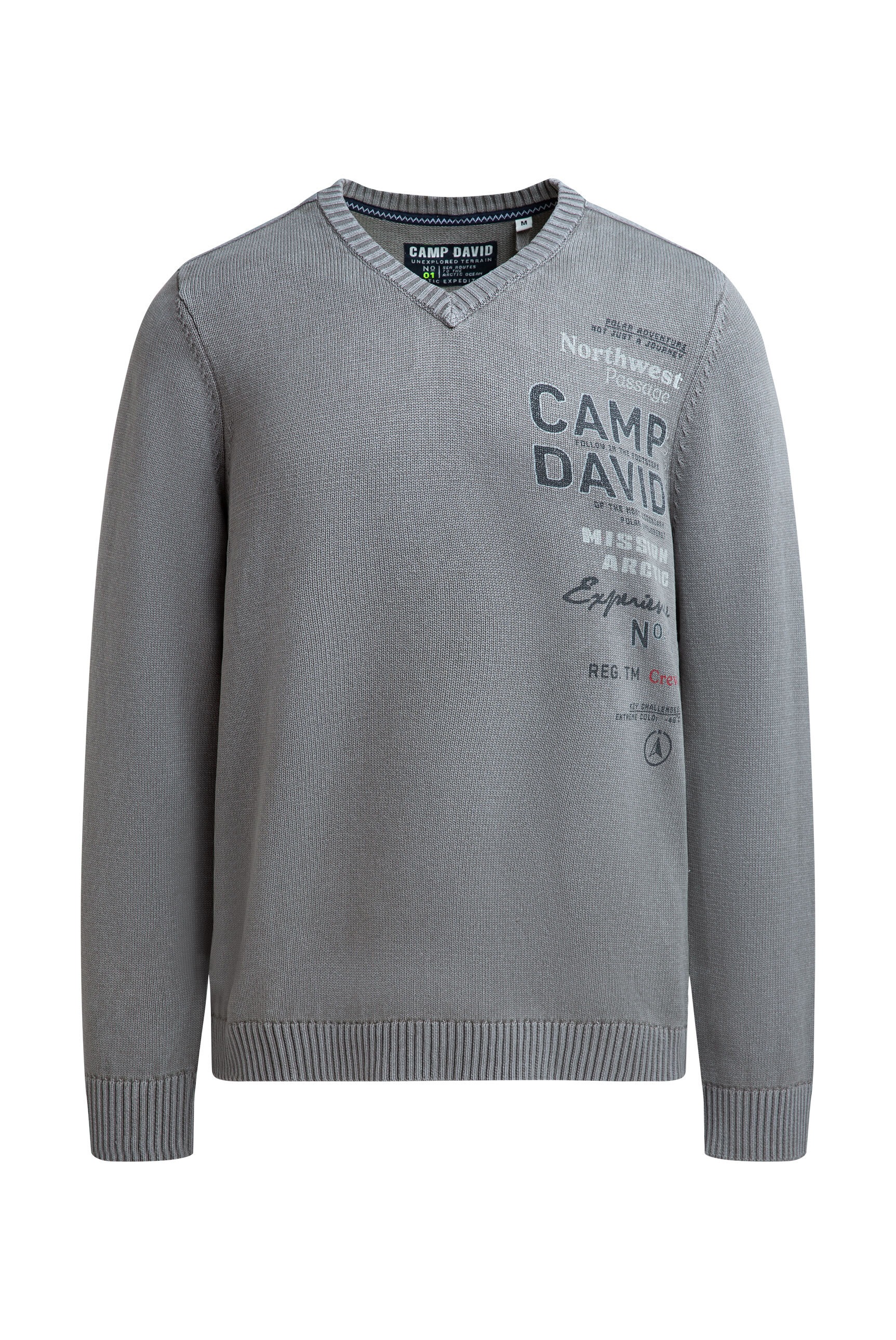 CAMP DAVID V-Ausschnitt-Pullover aus Baumwolle