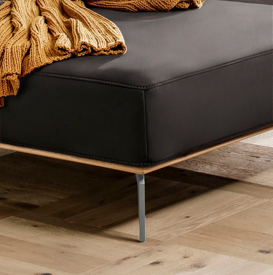 W.SCHILLIG Ecksofa »run«, mit elegantem Holzsockel, Füße in Silber matt, Breite 279 cm