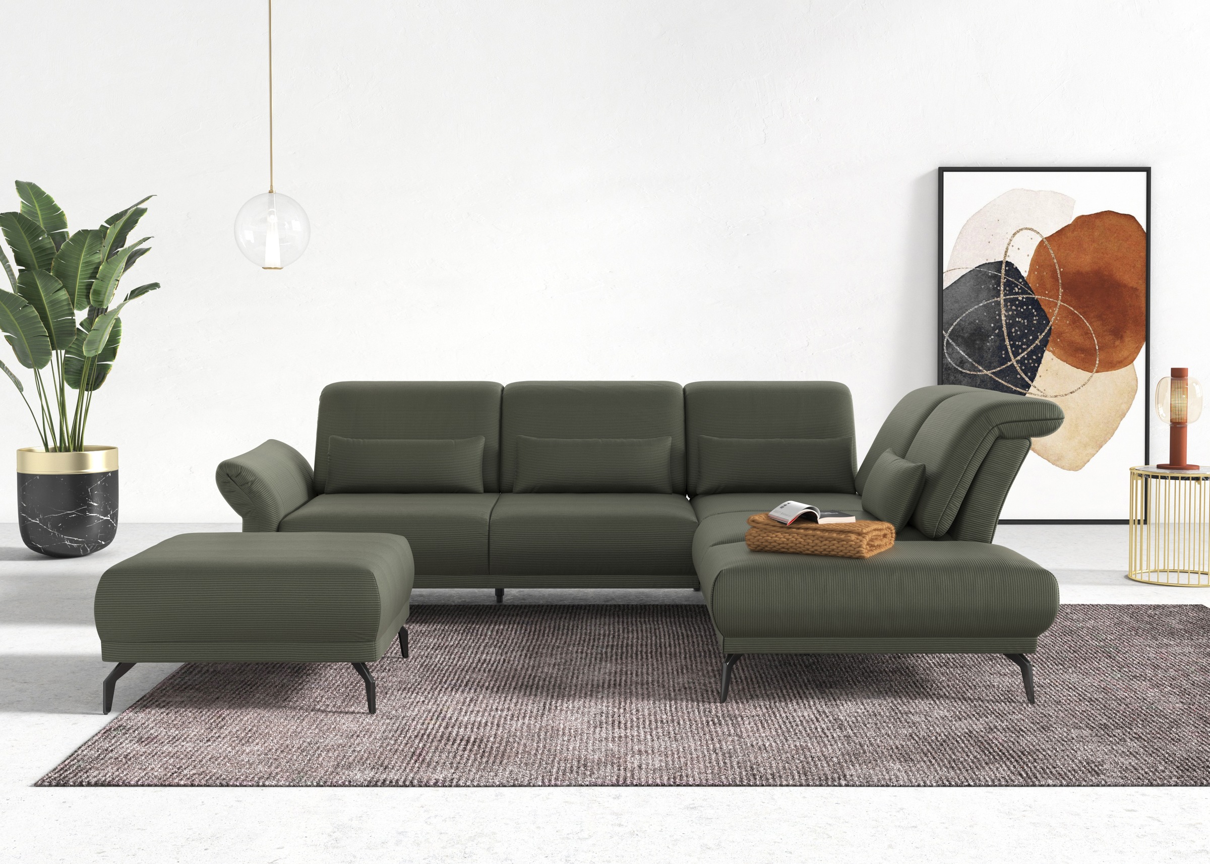 Home affaire Hocker "Coco" Cord-Bezug in 2 Ausführungen, Füßen 15 cm hoch günstig online kaufen