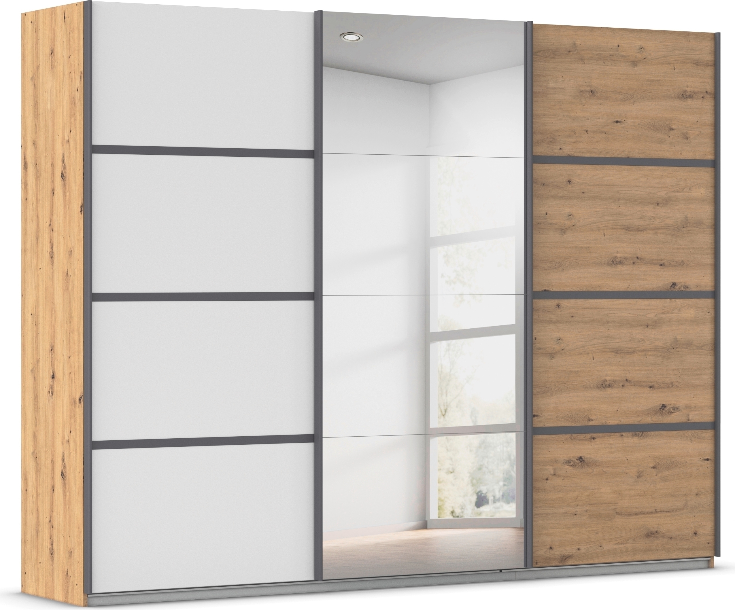 OTTO home Kleiderschrank "Mehrzweckschrank Aktenschrank Möbel Mietswohnung Schlafzimmer AVOLA" 3 verschiedene Ausstattungen BASIC/CLASSIC/PREMIUM (inkl. SOFT-CLOSE), mit eleganten Zierleisten in Chrom, Schwarz oder Weiß MADE IN GERMANY