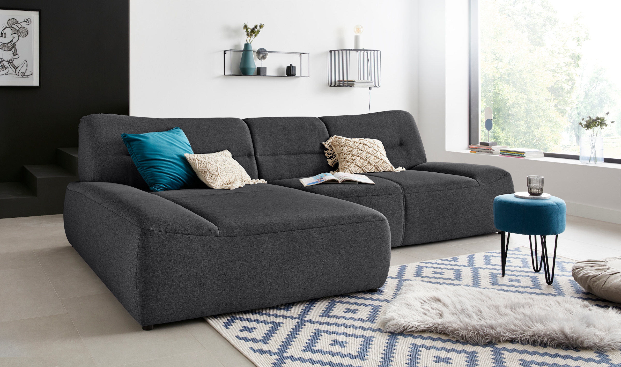 DOMO collection Ecksofa "Cesena moderne Polsterecke mit flachen Armlehnen, günstig online kaufen
