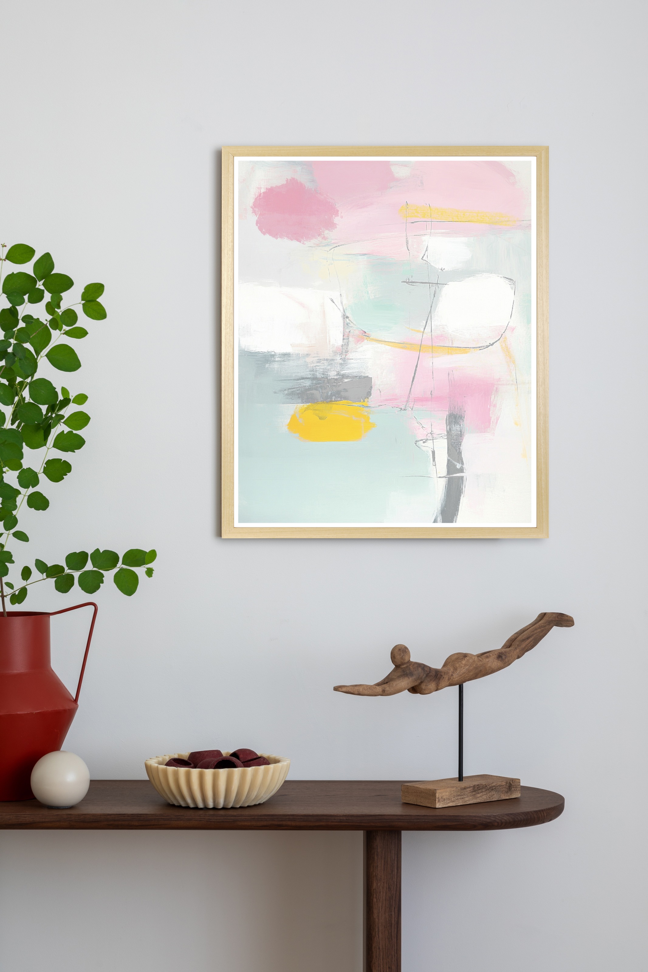 queence Bild mit Rahmen "Zeichnung in Pastell" Abstrakt  Abstrakte  Formen günstig online kaufen