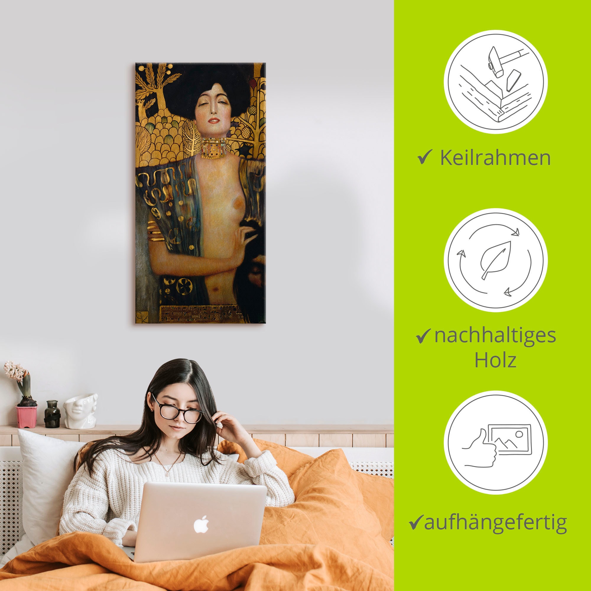 Artland Wandbild »Judith I., 1901«, Frau, (1 St.), als Leinwandbild, Poster in verschied. Größen