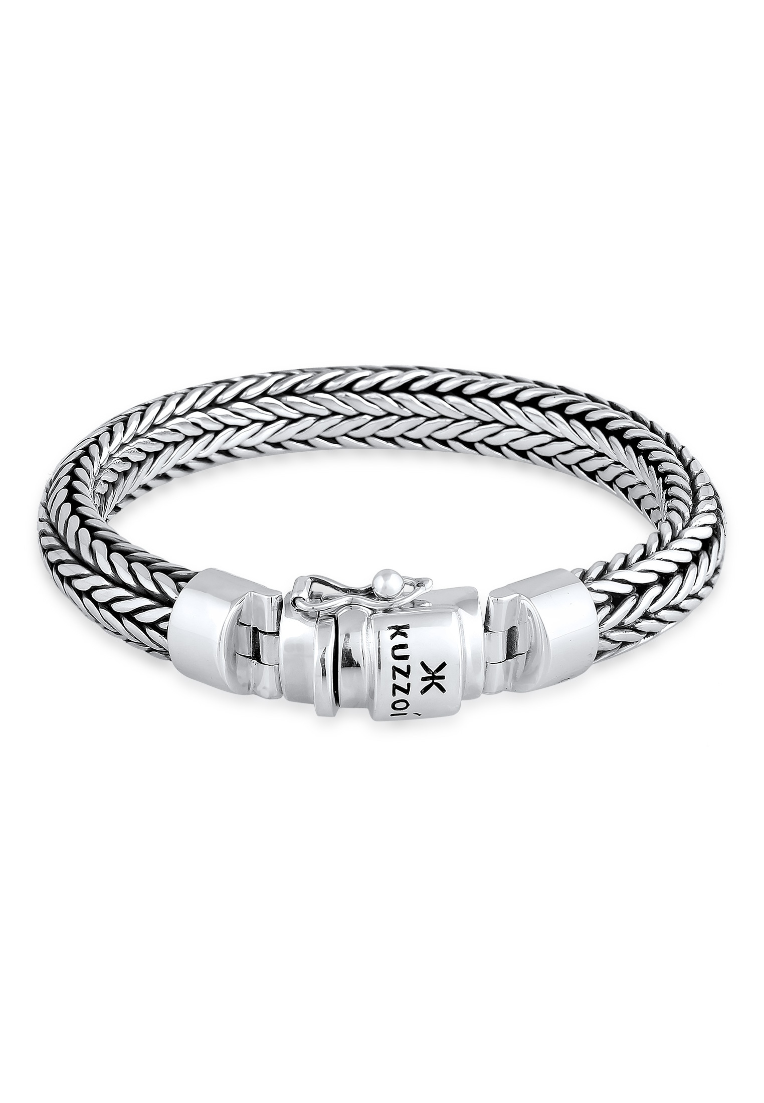 Kuzzoi Armband »Herren Zopfglieder 925er Kastenverschluss Silber« bestellen BAUR | ▷