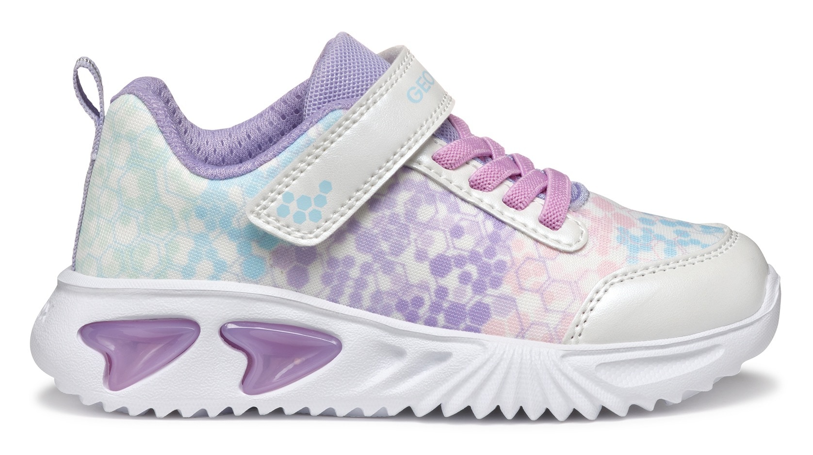 Geox Sneaker »J ASSISTER GIRL Blinkschuh«, Halbschuh, Klettschuh mit Textilfutter