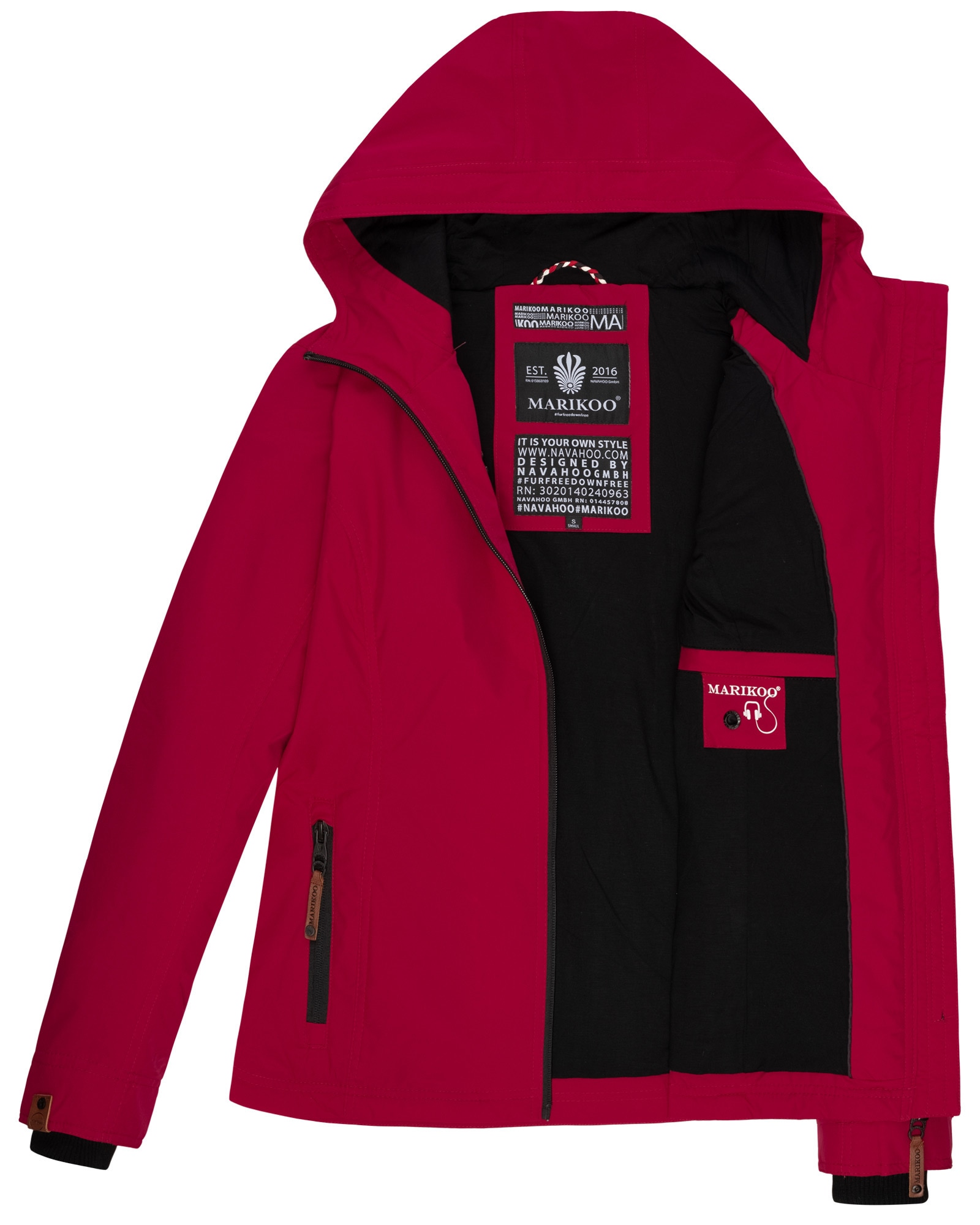 Marikoo Outdoorjacke »Brombeere«, sportliche Übergangsjacke mit Kapuze