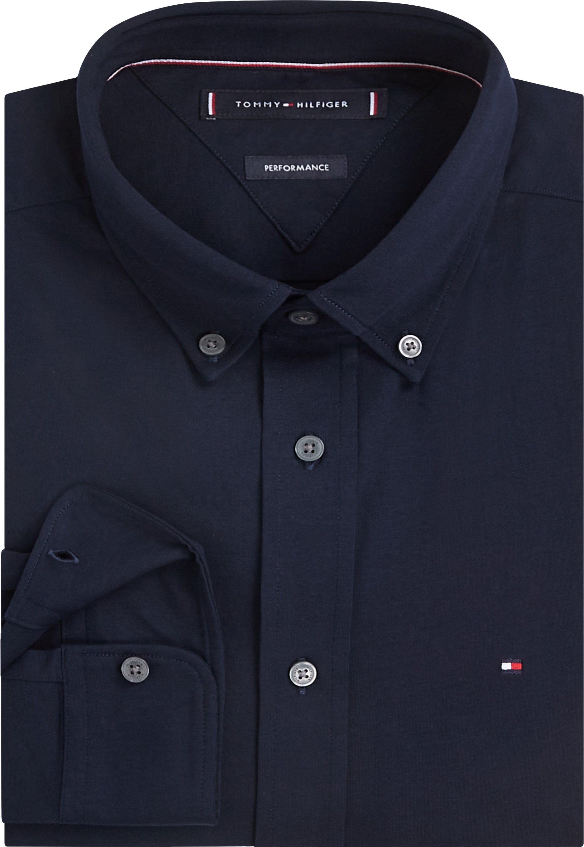 Tommy Hilfiger Langarmhemd »PERFORMANCE KNIT SOLID LS SHIRT«