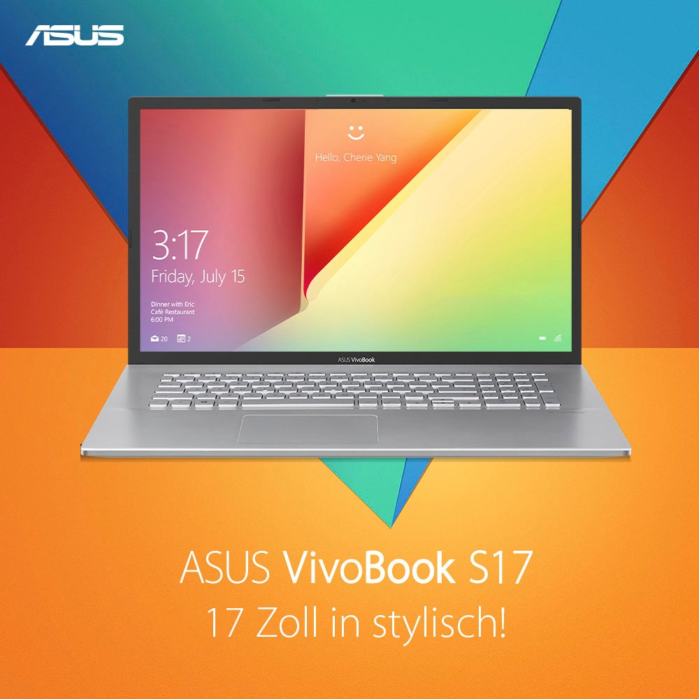 Asus Notebook 512 / cm, Core S17 GB i3, Graphics, Zoll, »Vivobook SSD UHD 17,3 BAUR Intel, 43,94 | S712EA-BX146T«