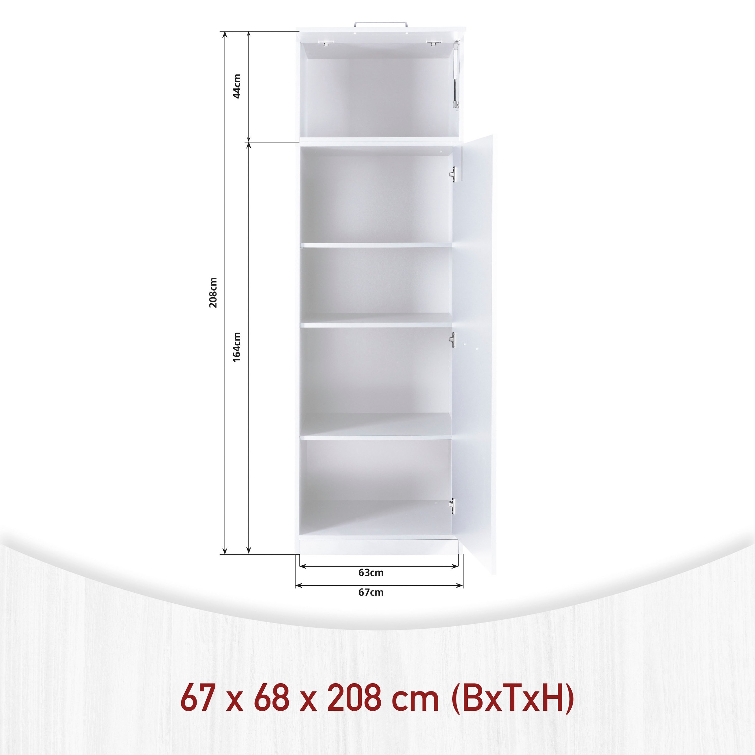 Inter Link Mehrzweckschrank »Norela, 2-tlg. Haushaltsschrank, inkl. Kleiderstange, 67 x 68 x 208 cm« 1 Stk. tlg. Hauswirtschaftsraum, höhenverstellbare Füße und Einlegeböden