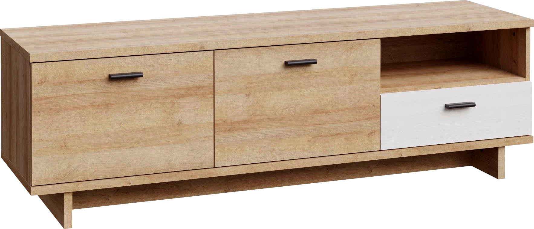 FORTE TV-Schrank »Chesapeak TV-Schrank, 2 Türen, 1 Schubkasten, Metallfüße, 150 cm breit«, (B/H/T 149,6/47,3/41,3 cm), TV-Bank, 150 cm breit, Metallfuß, 2 Türen, 1 Schublade, offenes Fach
