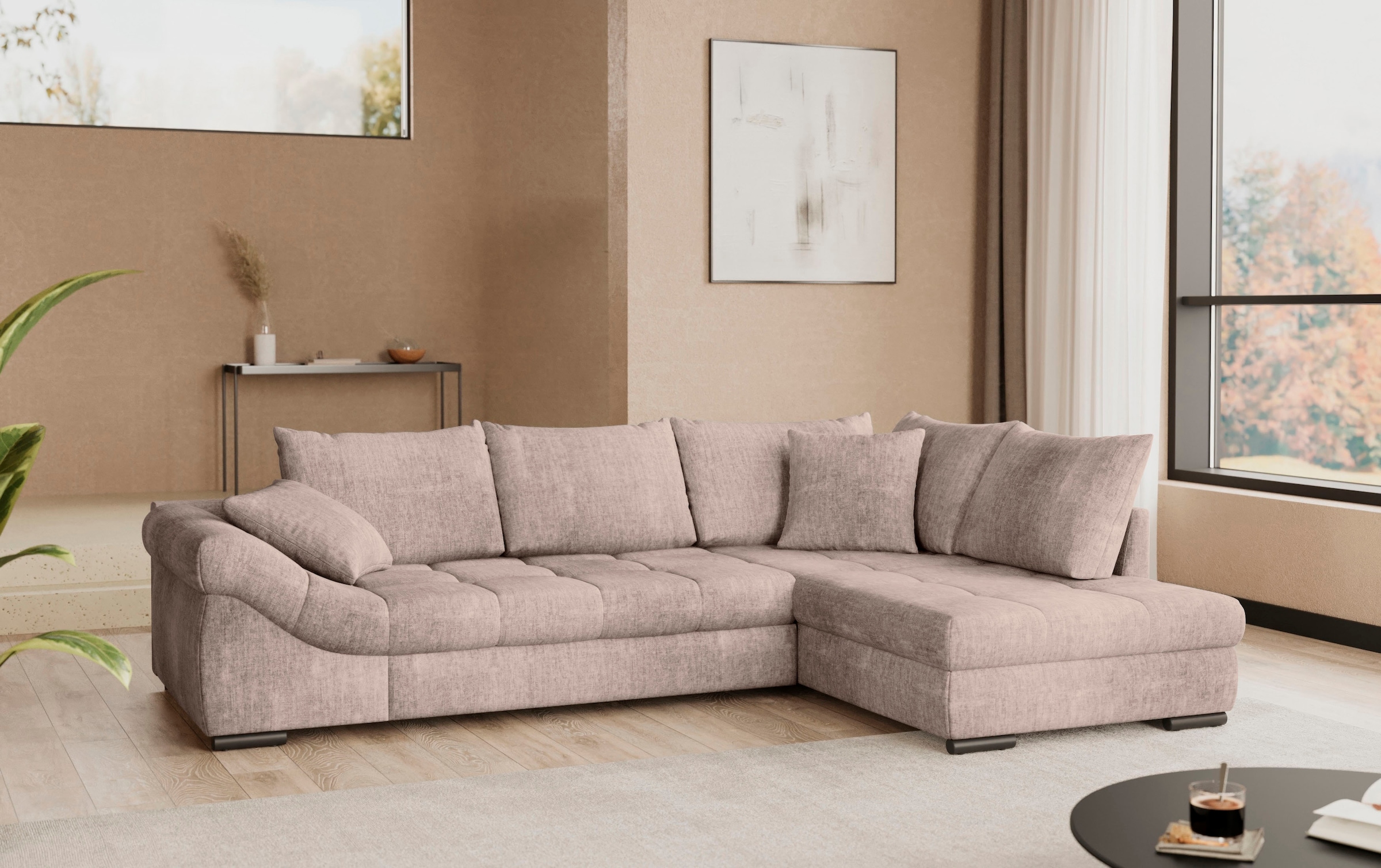 Mr. Couch Ecksofa »Allegro, L-Form«, mit Hochschläfer-Bettauszug, wahlweise mit Kaltschaum