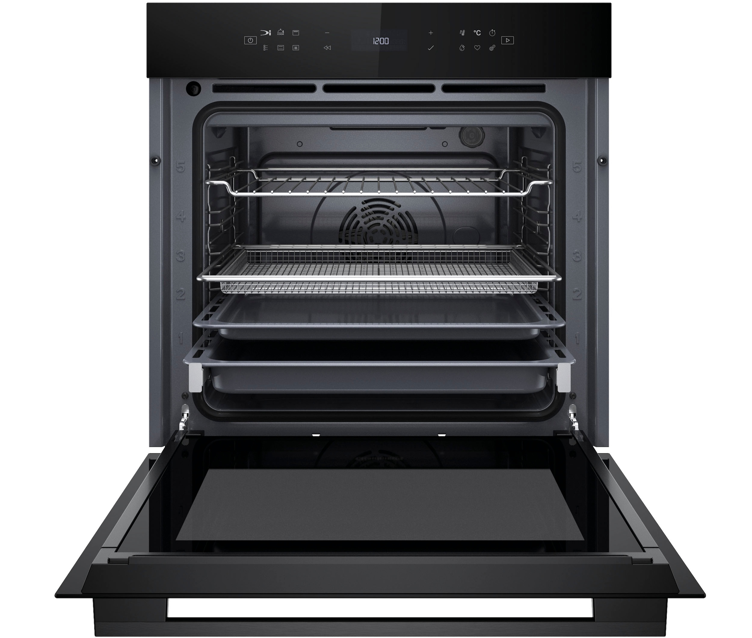 BAUKNECHT Einbaubackofen  »BBI78HT1SK«, mit 1-fach-Teleskopauszug, Hydrolyse, AirFry-Funktion, Pizzafunktion, 1-fach-Teleskopauszug, Hydrolyse