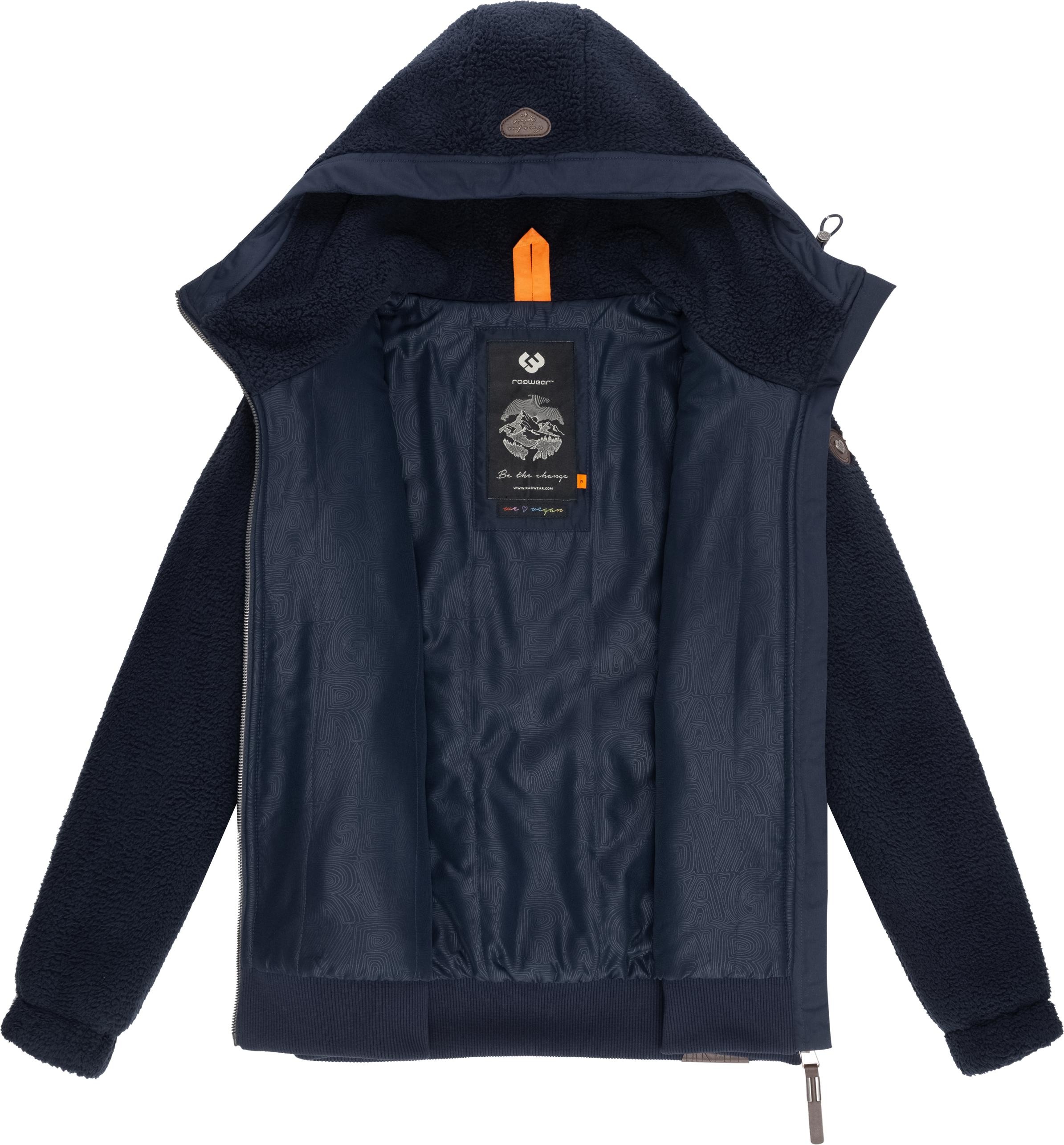 Ragwear Outdoorjacke »Cousy Short«, mit Kapuze, flauschige Übergangsjacke mit Teddyfell und Kapuze